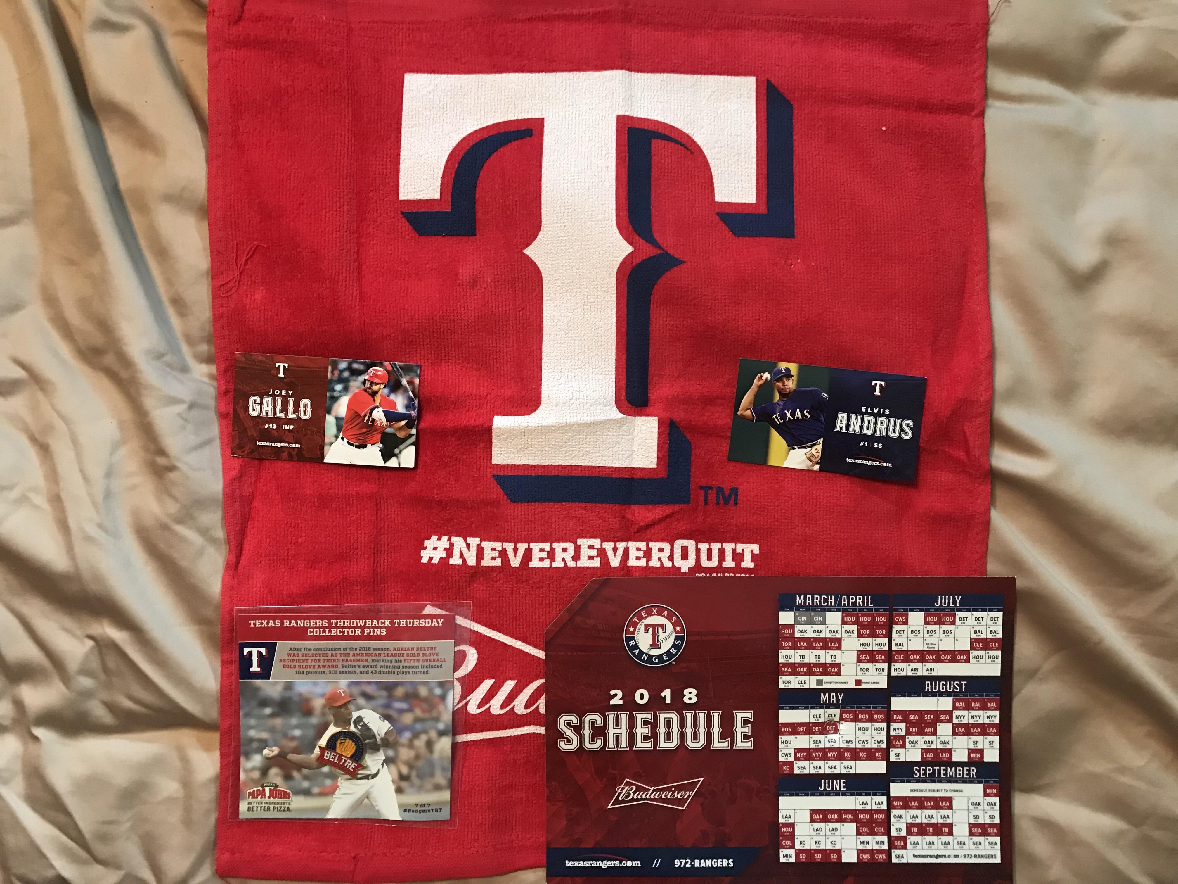 [Not Free] Texas Rangers Fan Pack Made a 5 donation to Texas Rangers