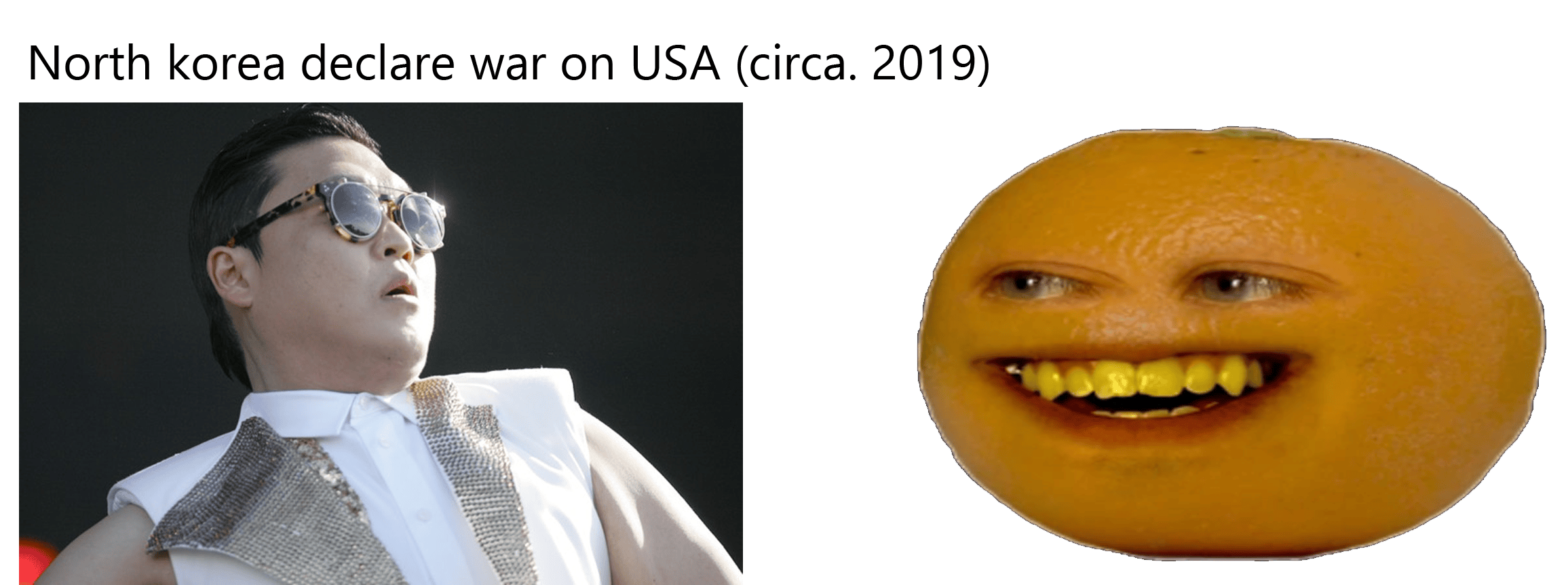 Gangnam style vs annoying orange. memes