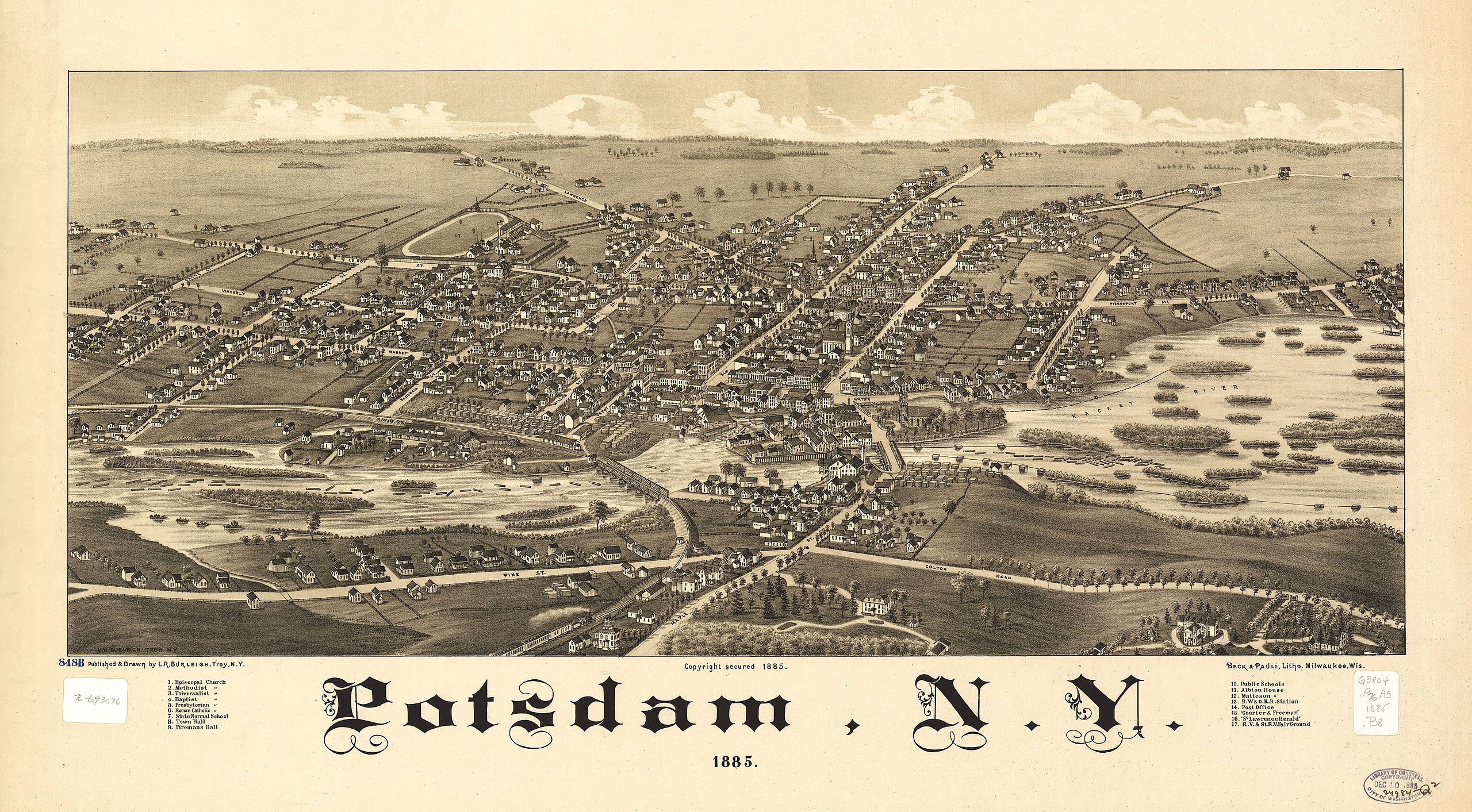 Potsdam, New York, USA. 1885 r/papertowns