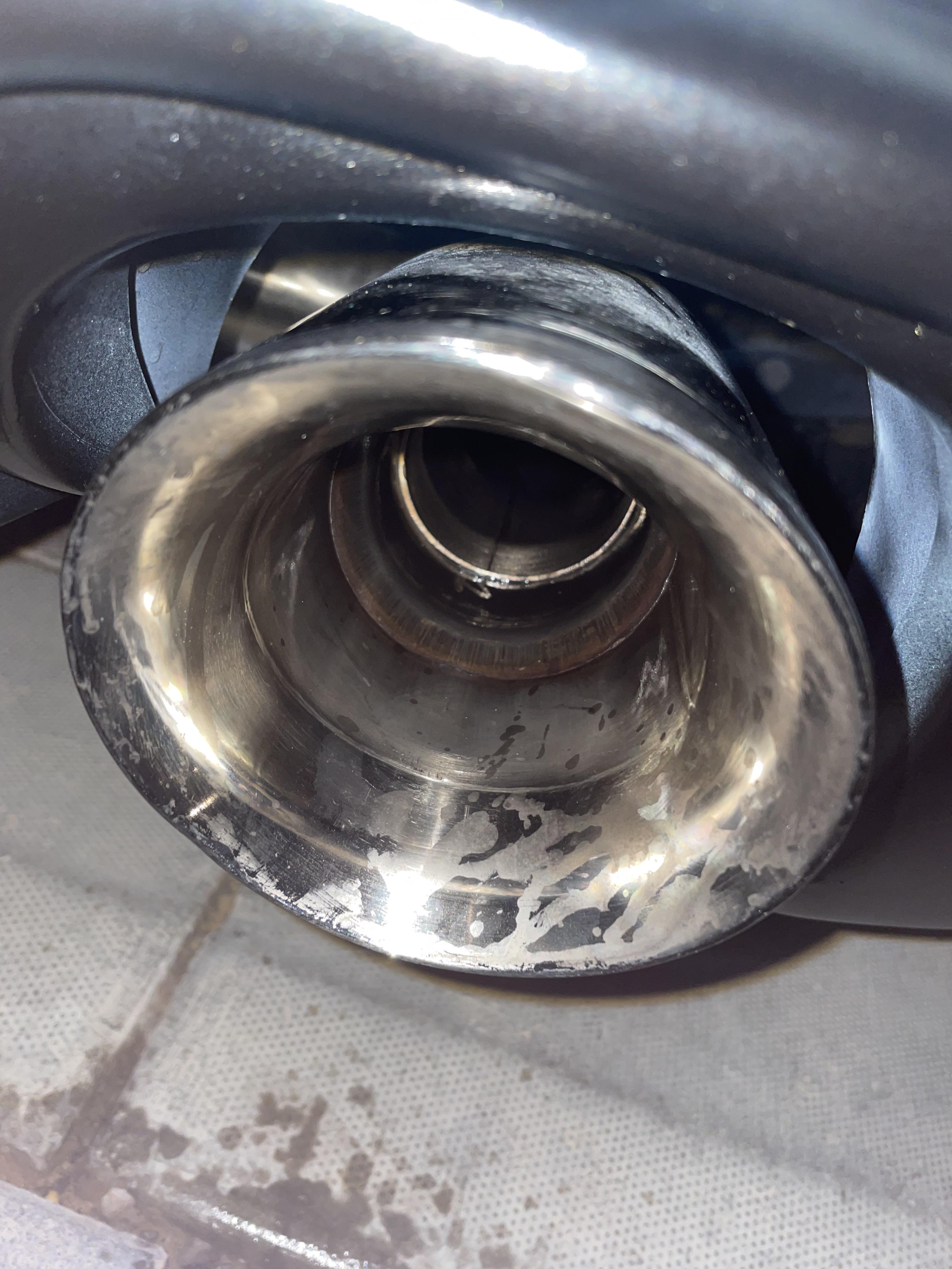 How can I remove the stain on this exhaust tip? I believe it’s
