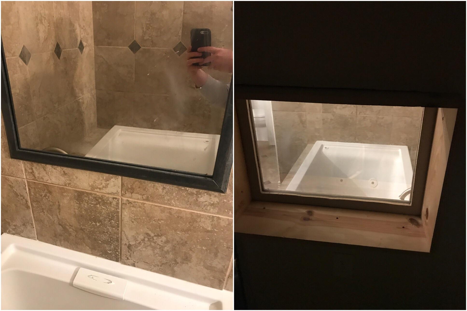 This house I showed has a twoway mirror in the master closet