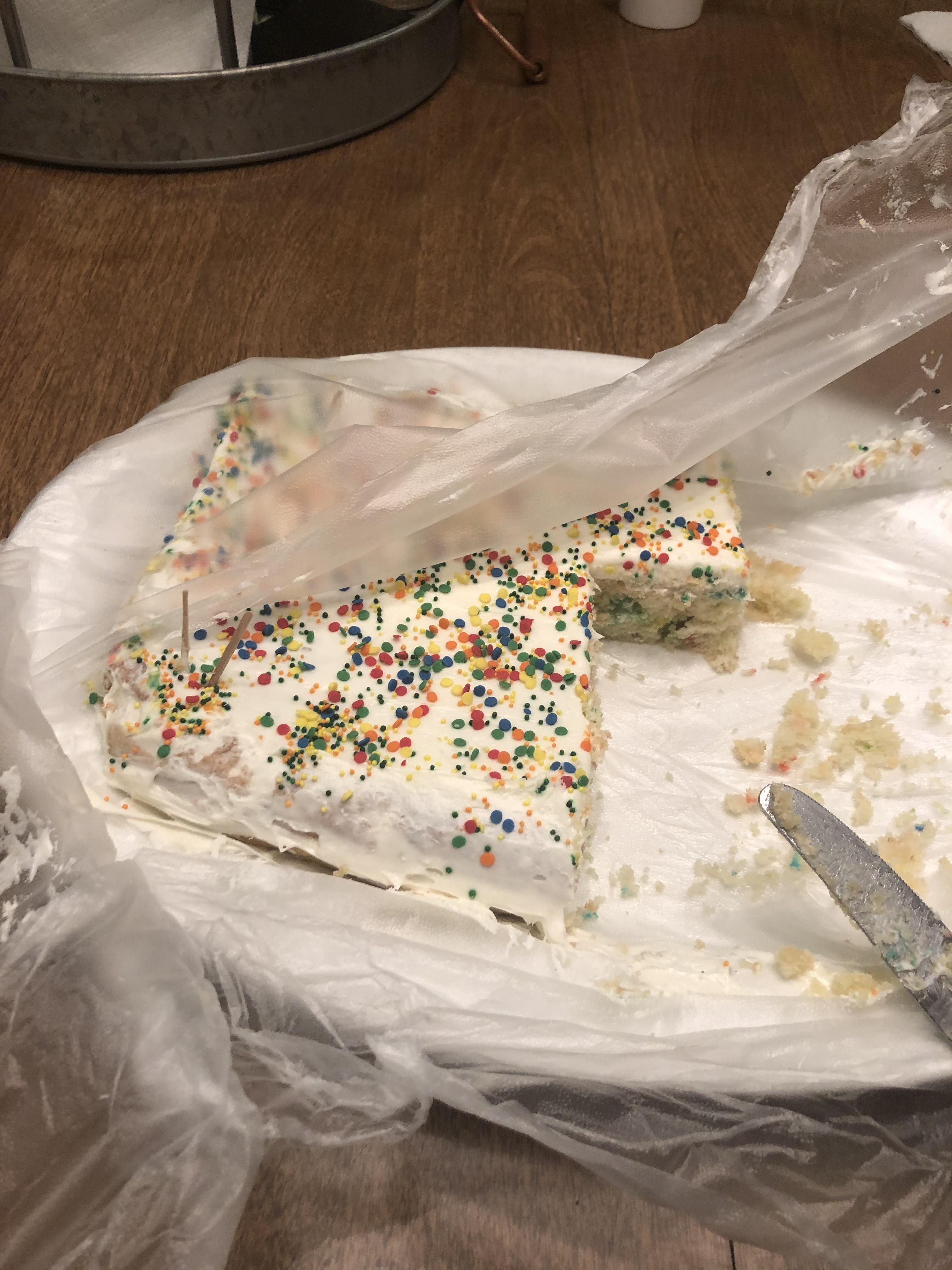 Pillsbury GF Funfetti cake mix! I use parchment paper instead of