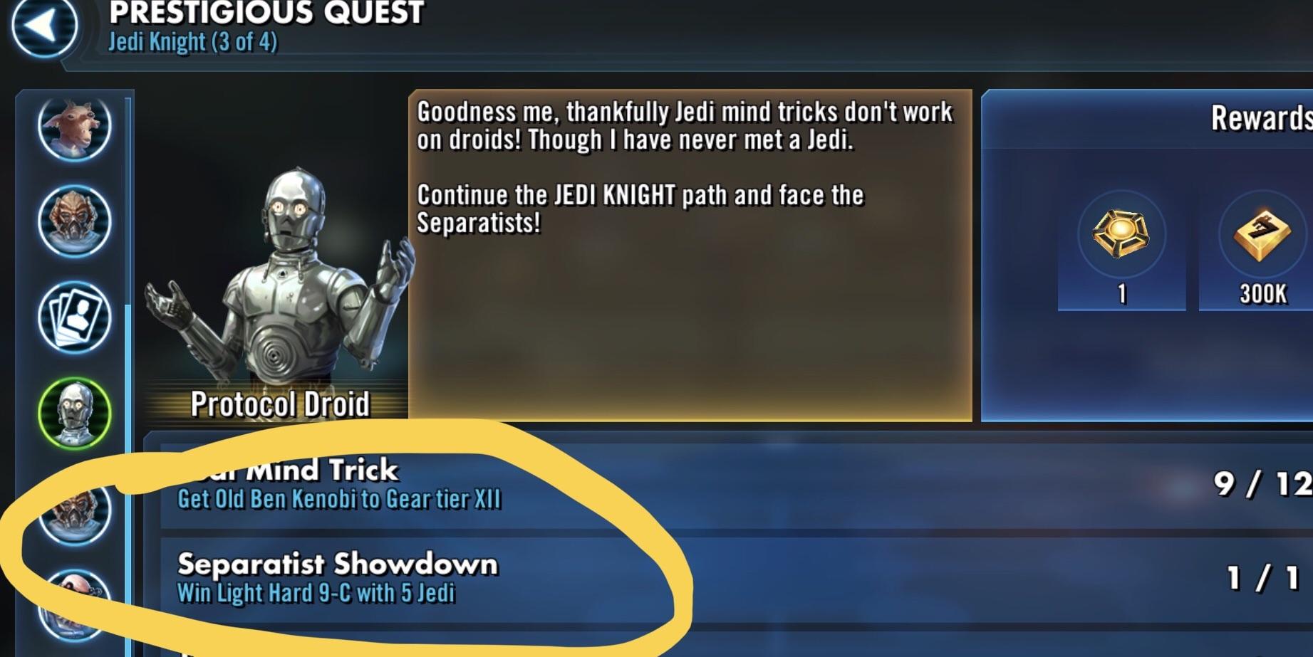 PSA Jedi Knight quest 3/4 has the node mislabeled. Don’t waste your