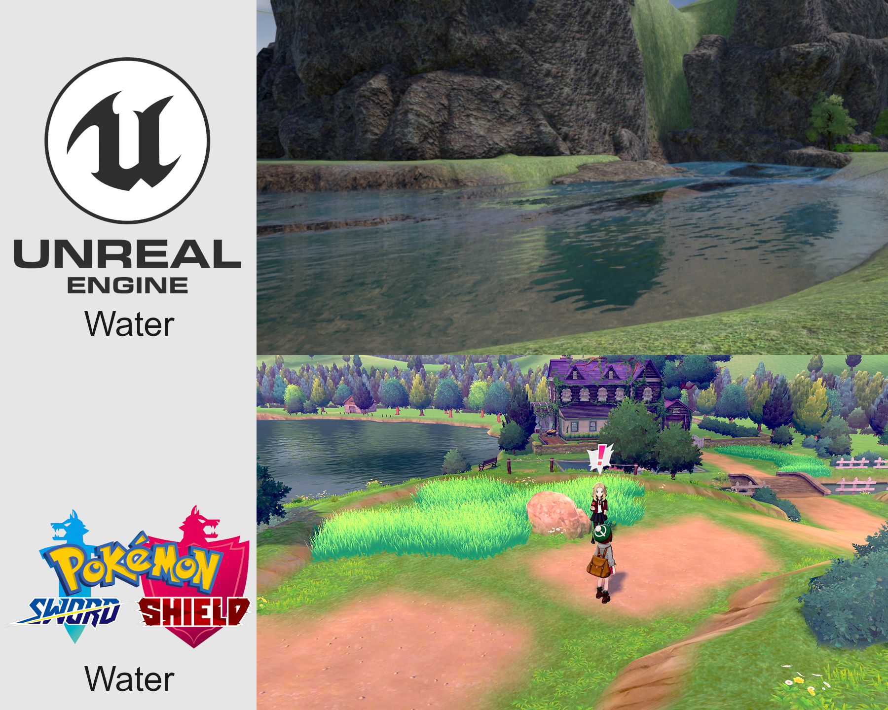 The water and water reflections in Pokemon Sword and Shield perfectly