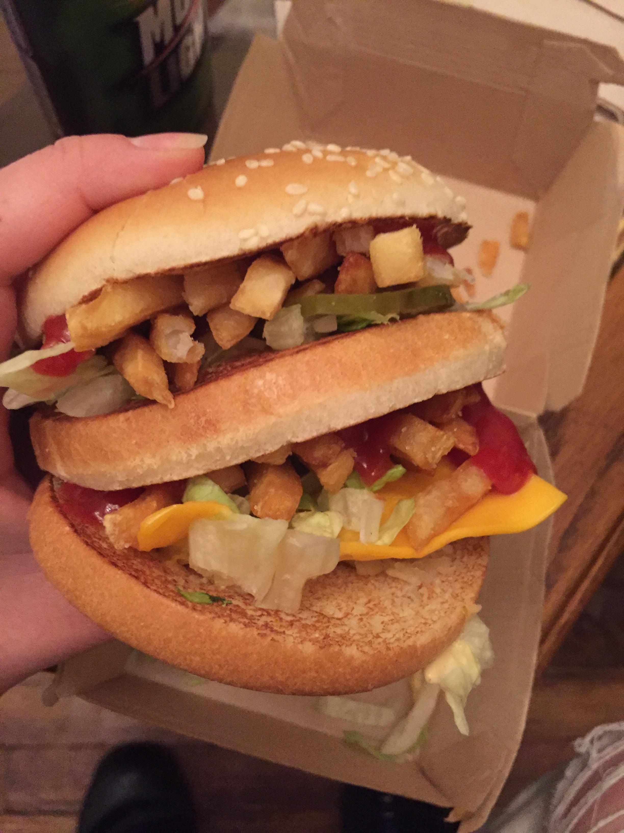 I can’t eat red meat for medical reasons. Introducing the Fry Mac! r