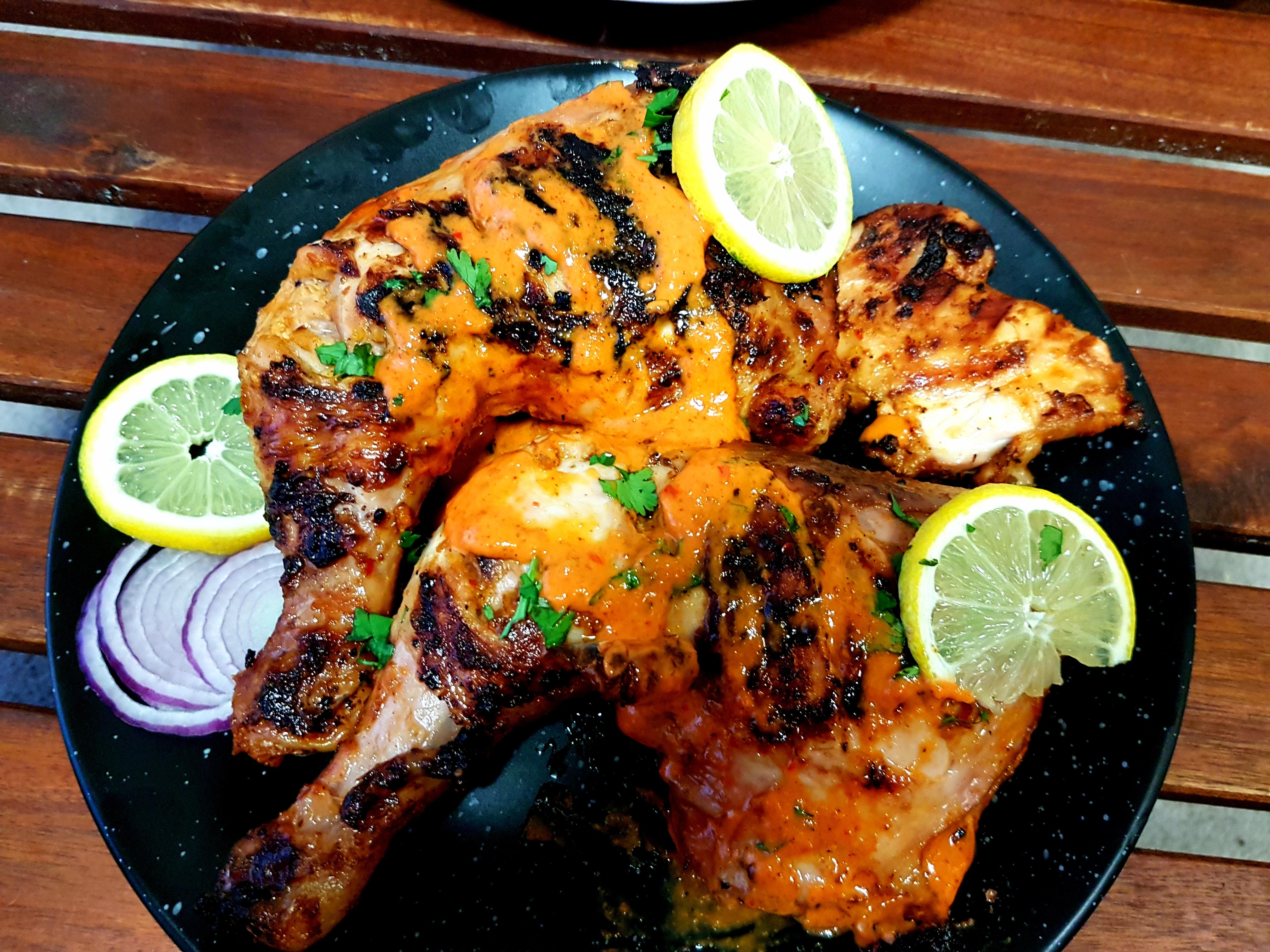 [Homemade] Spicy and Tangy Peri Peri chicken r/food