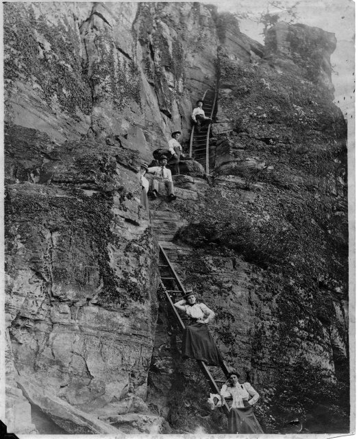 Climbing Pilot Mountain circa 1908 r/NorthCarolina