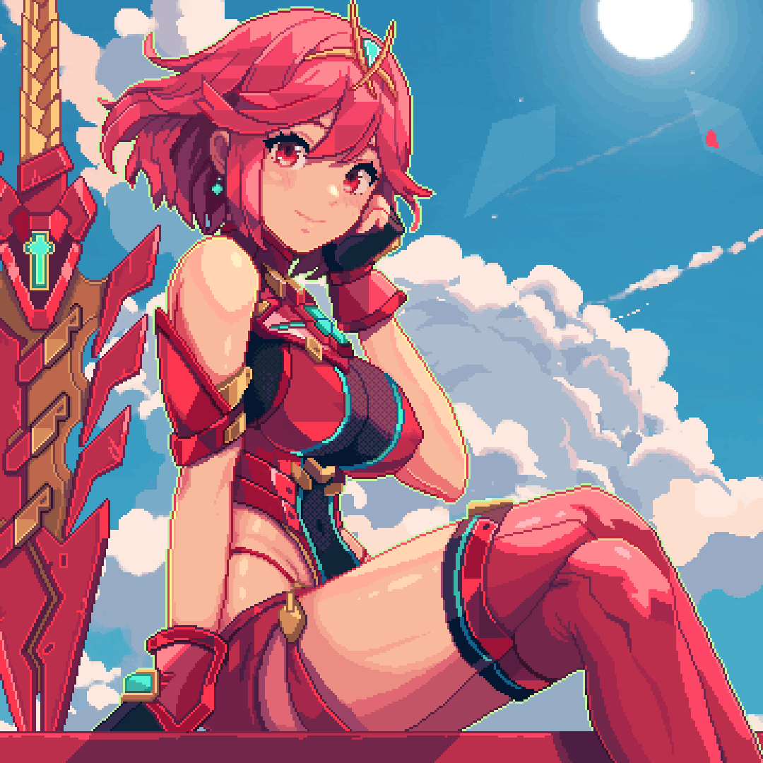 [OC] Pyra Pixel Art Wallpaper. (Thumbnail). : Xenoblade_Chronicles