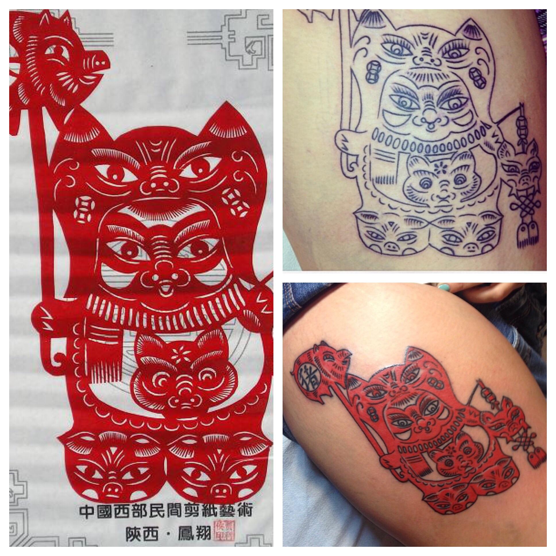 Chinese Pig Tattoo