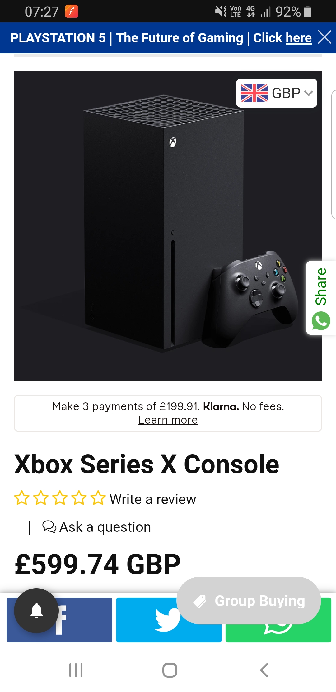 Just seen this on Klarna claiming the new xbox series x will be just
