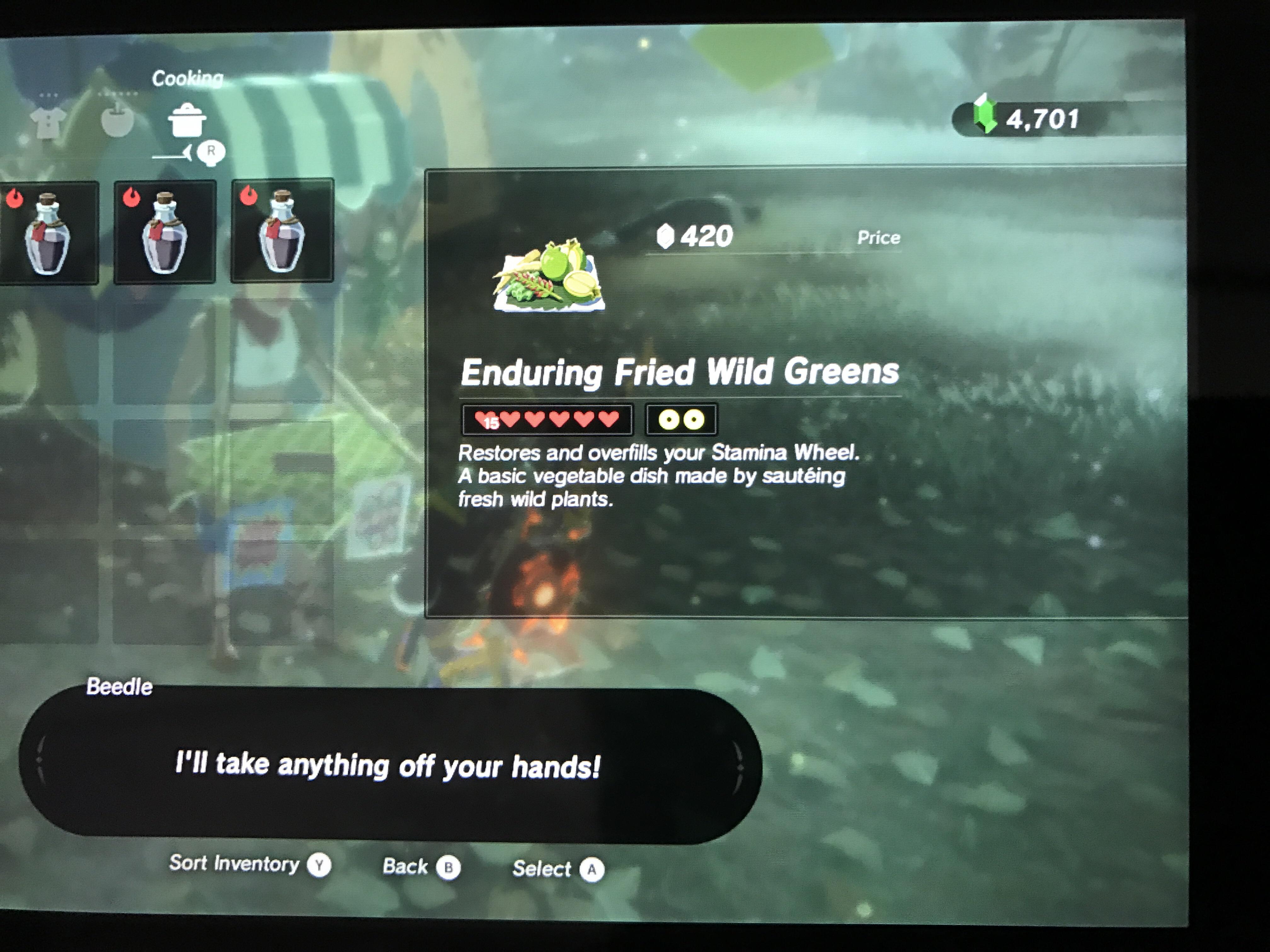 Interesting price for my greens there, Beedle r/Breath_of_the_Wild