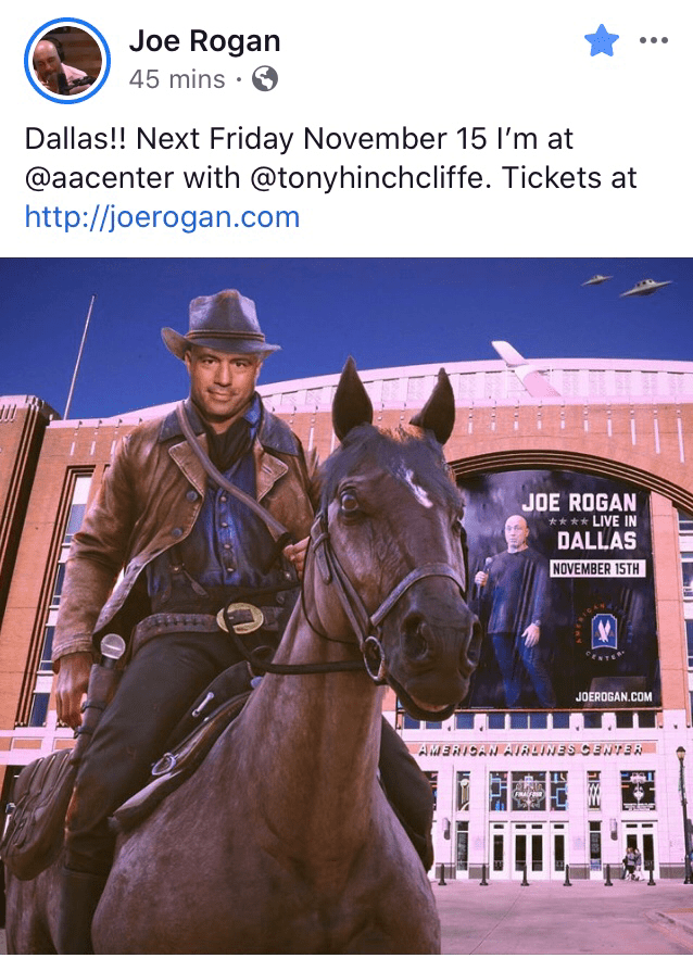 Joe Rogans promo poster for a show in Dallas r/reddeadredemption