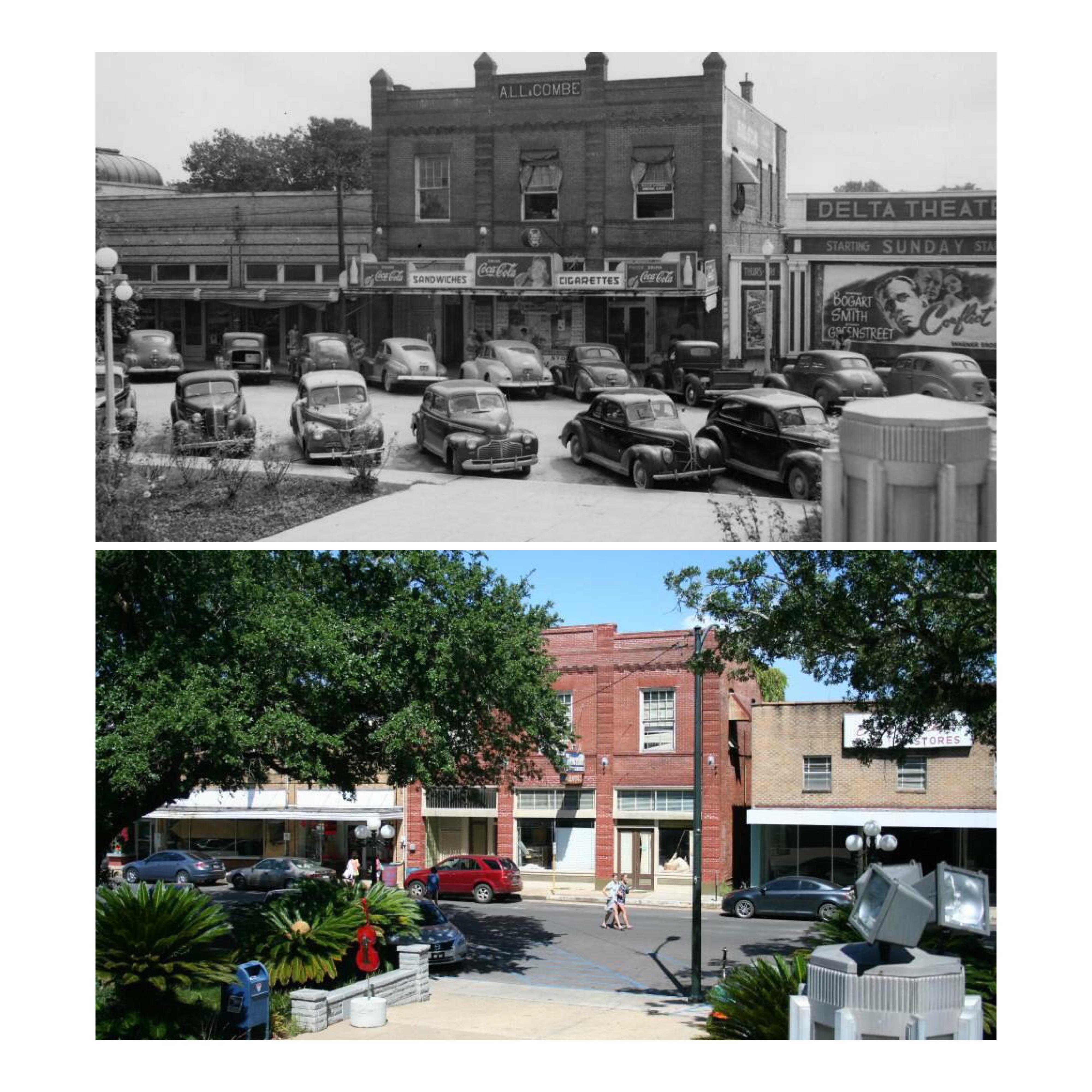 Opelousas, Louisiana. Bogart movie era and present day. r/thenandnow