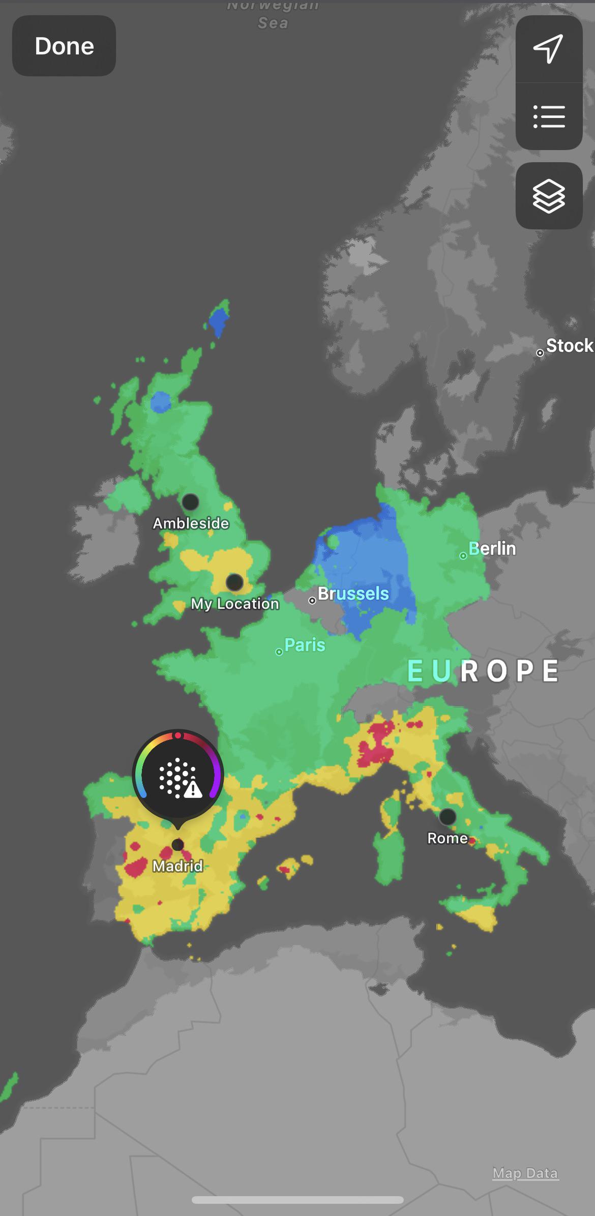 Map of Air Quality of Europe MapPorn