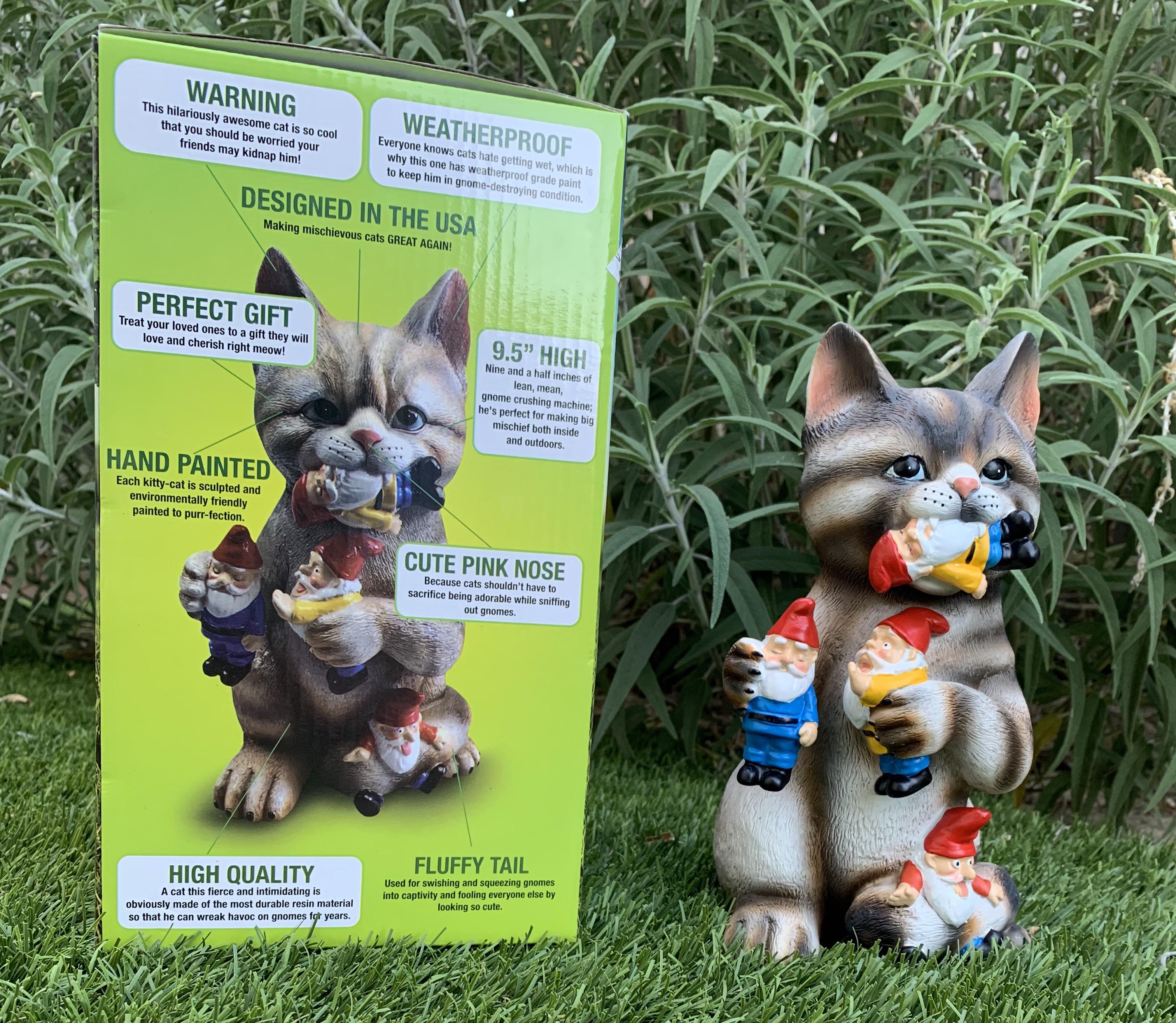 Mischievous Cat Garden Gnome Massacre (5 USD at Salvation Army) r