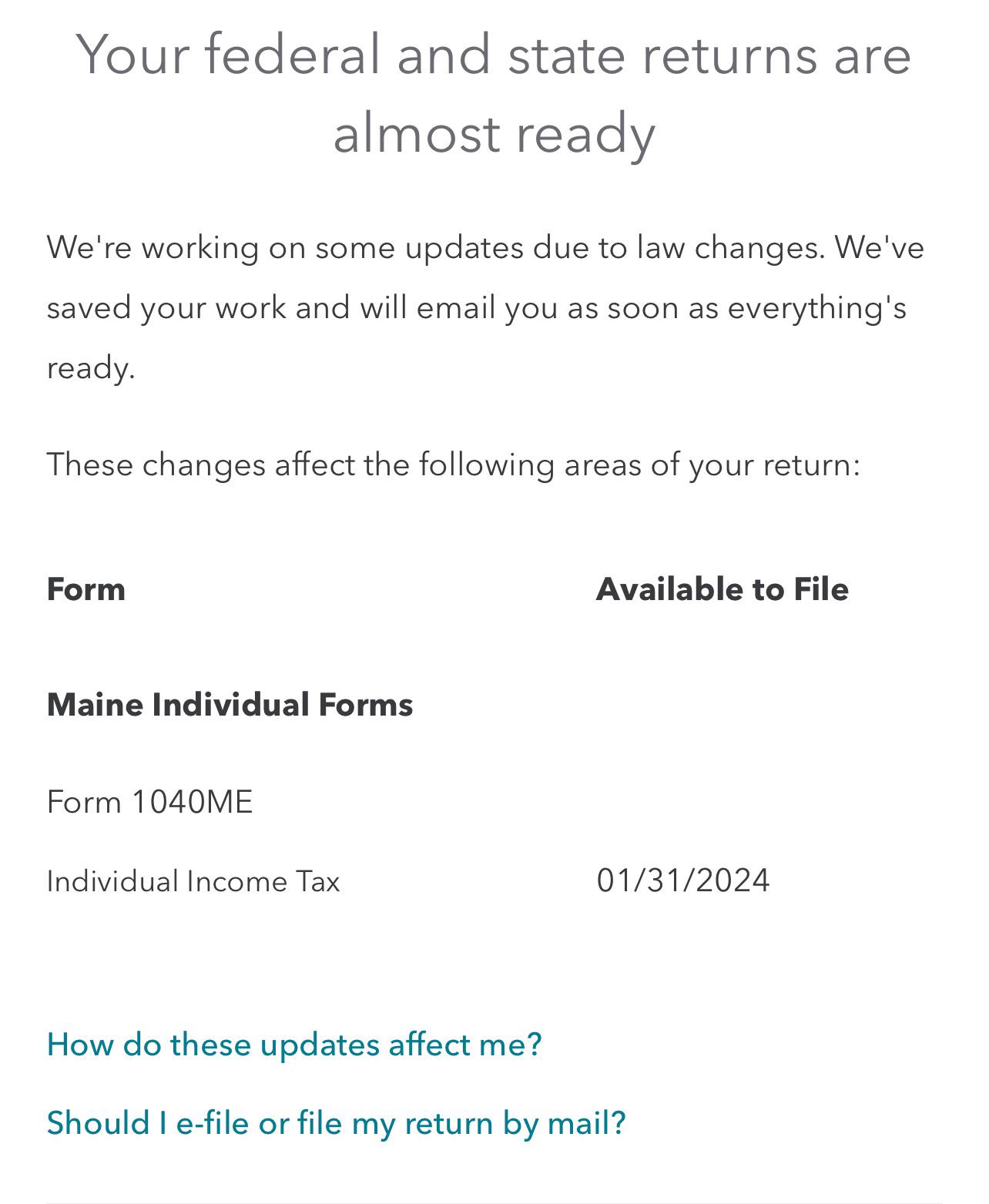 Maine State Tax return r/Maine