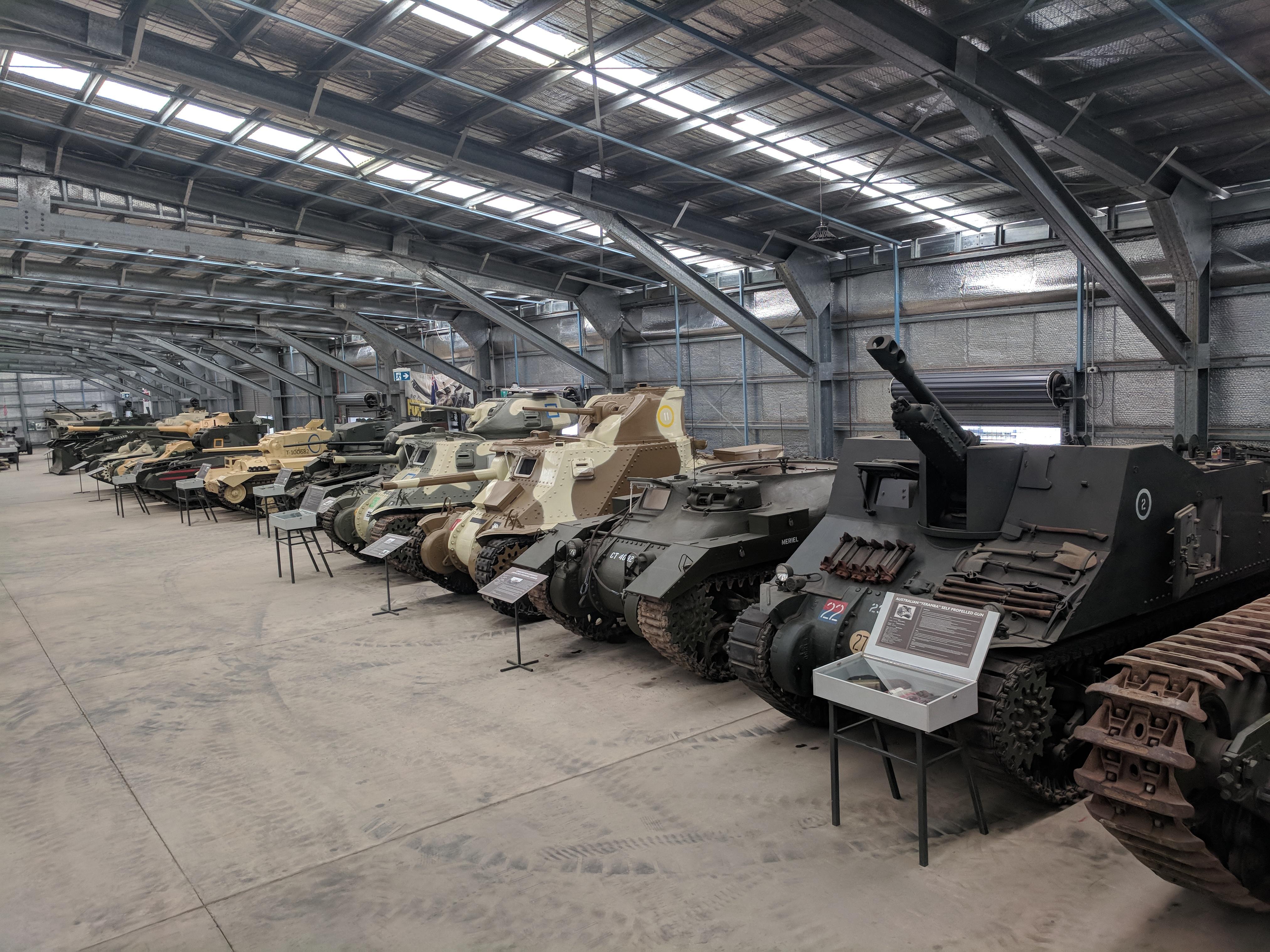 Some of the collection at the Australian Armour and Artillery Museum