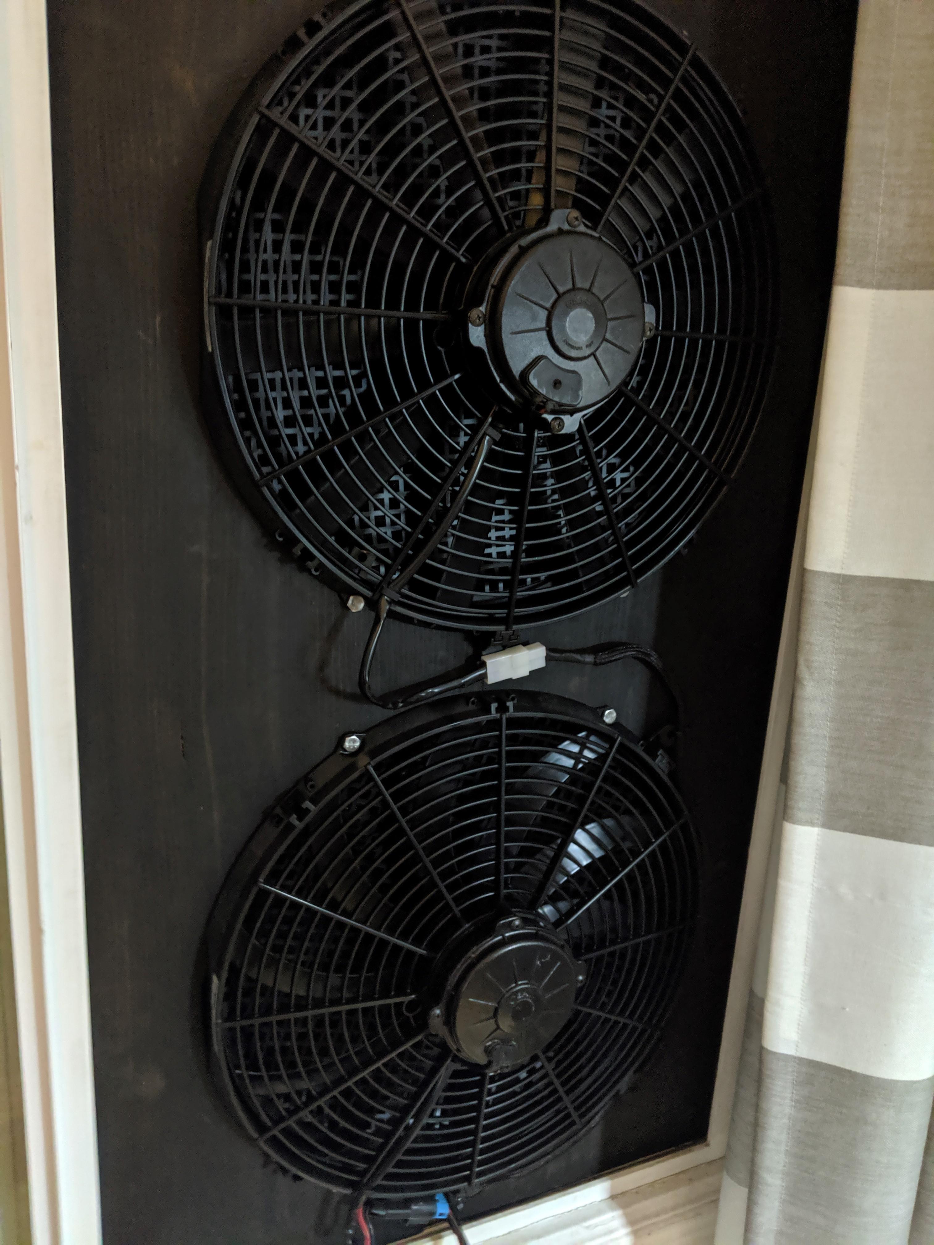 window fan broke so I build a new 6000 CFM one with some spare SPAL