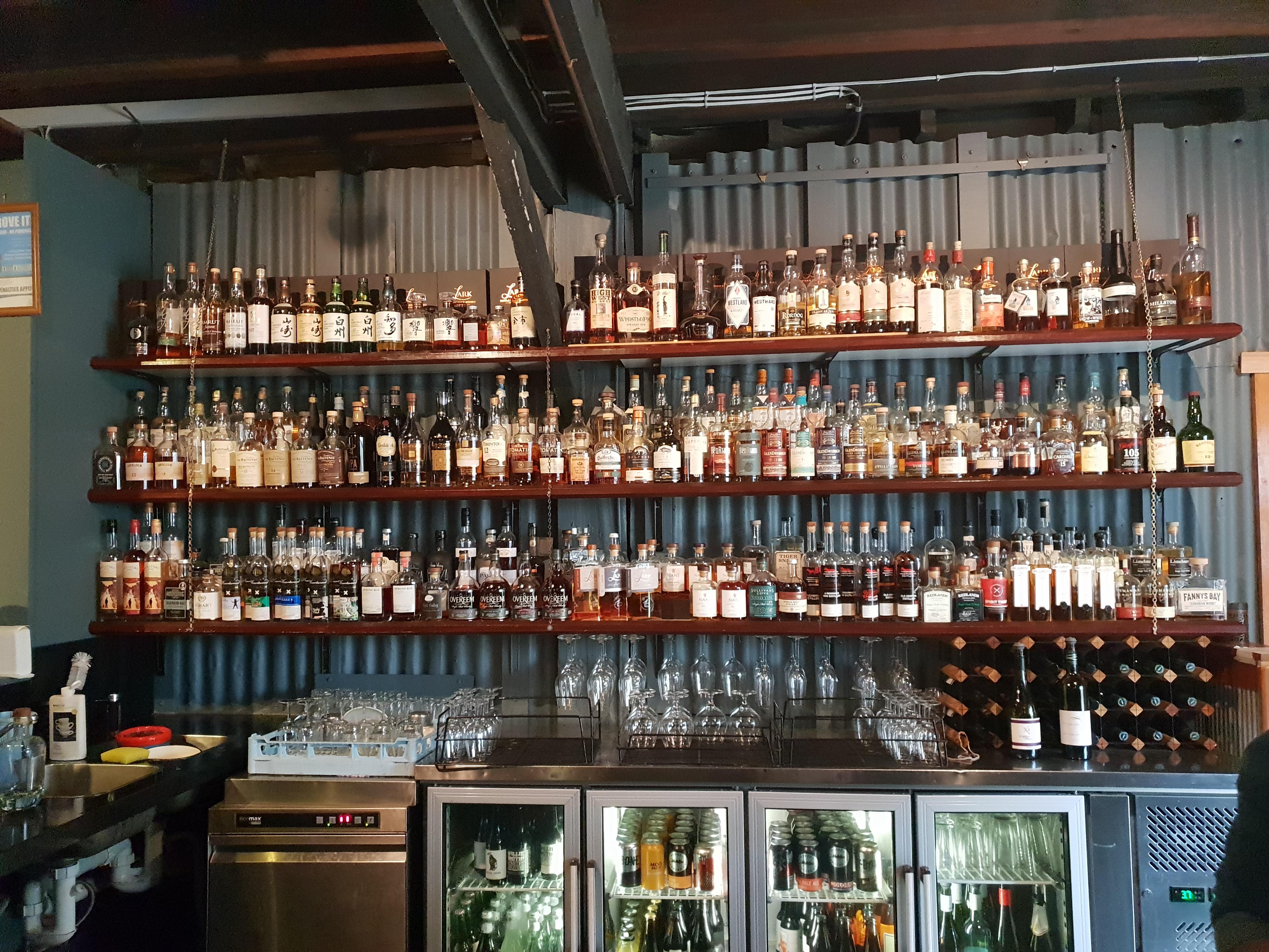 Lark whisky bar in Hobart, Australia. Only half the collection fit in