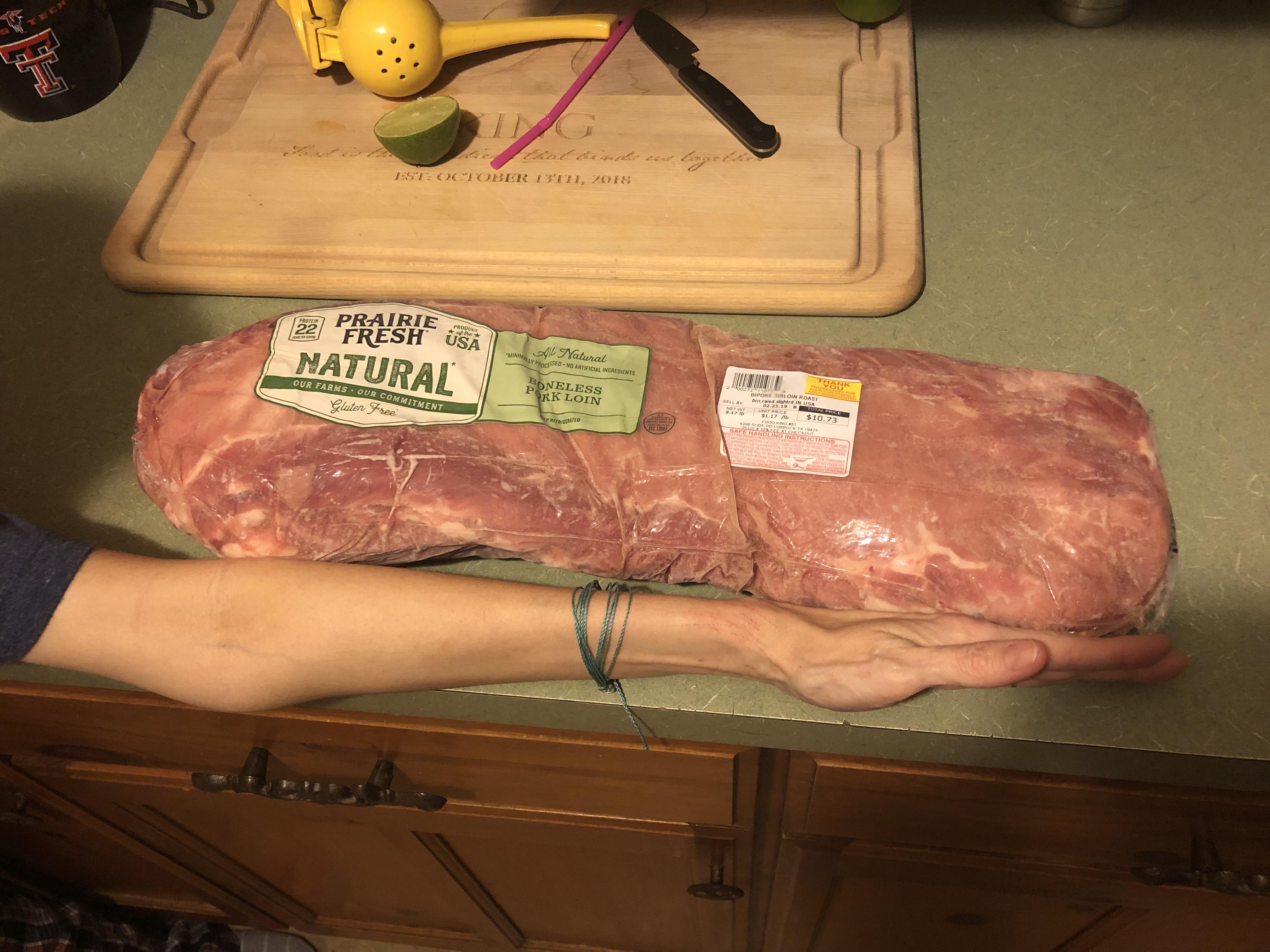 ‘Pork Sirloin Roast’ Virgin Here. Tips? (Wife’s arm for scale) r/BBQ