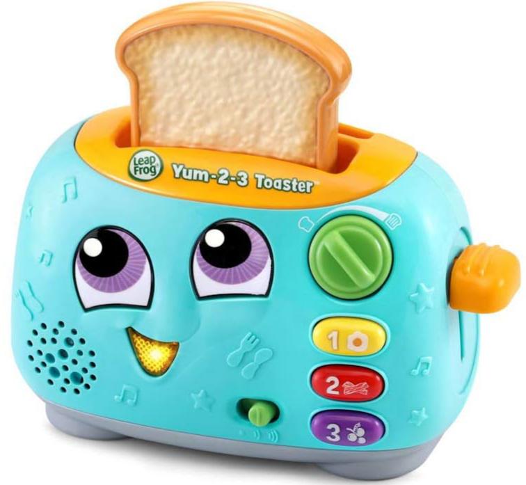 My husband got this toy toaster for our toddler for Christmas. We're a