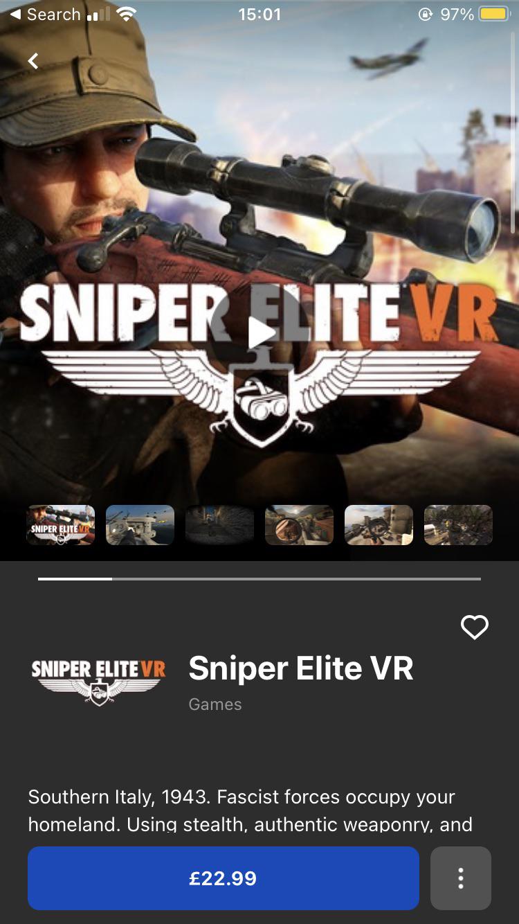 Sniper elite vr is out r/OculusQuest