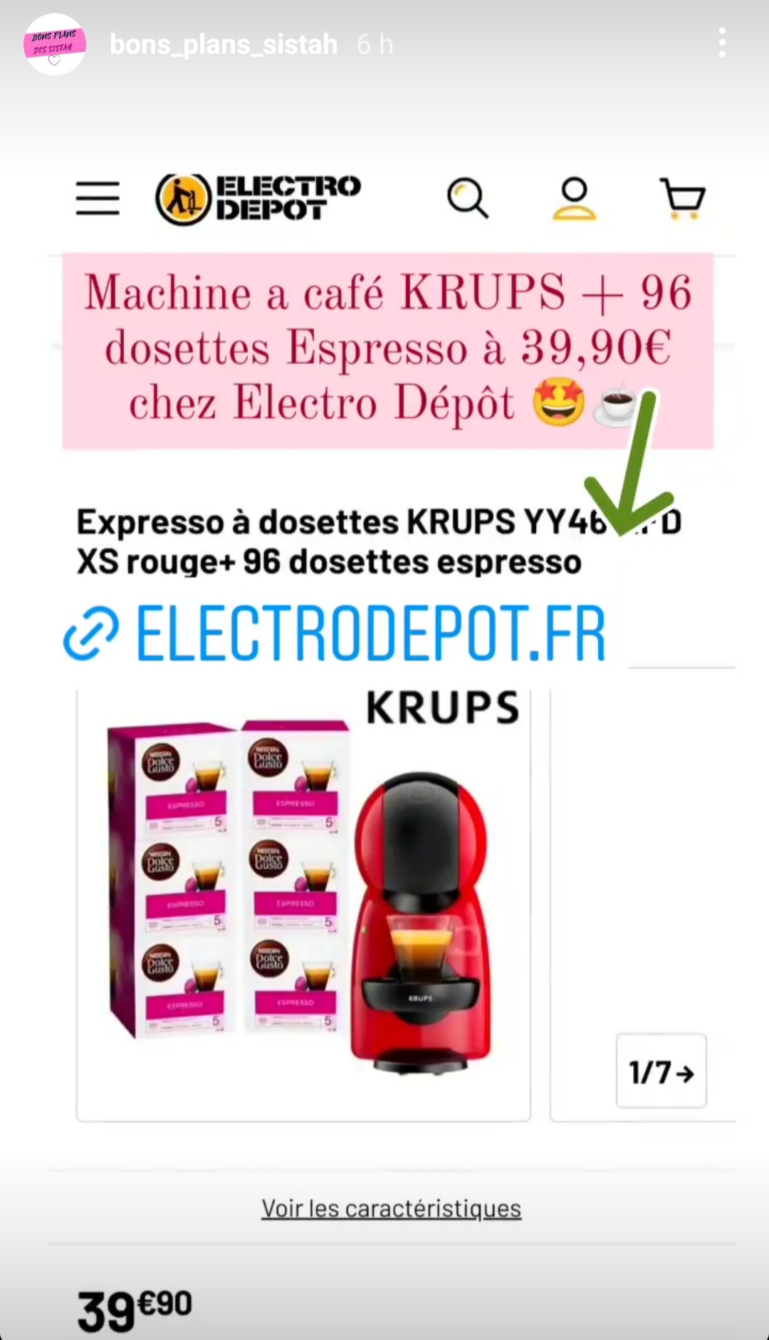 Machine a café Krups (Dolce Gusto) + 96 dosettes à 39€ sur Electro