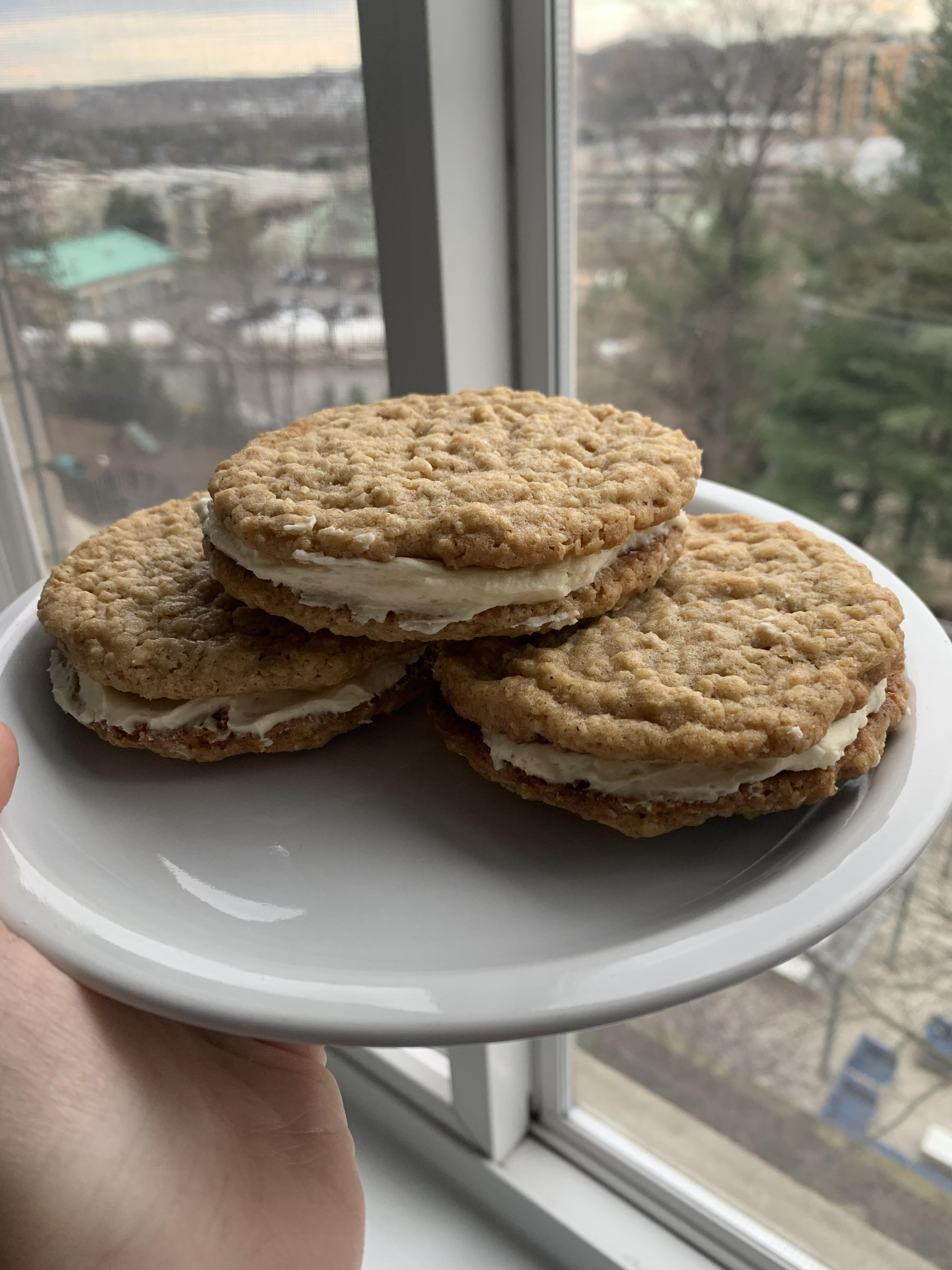 These are my SocialDistancing Oatmeal Creme Pies! r/Baking