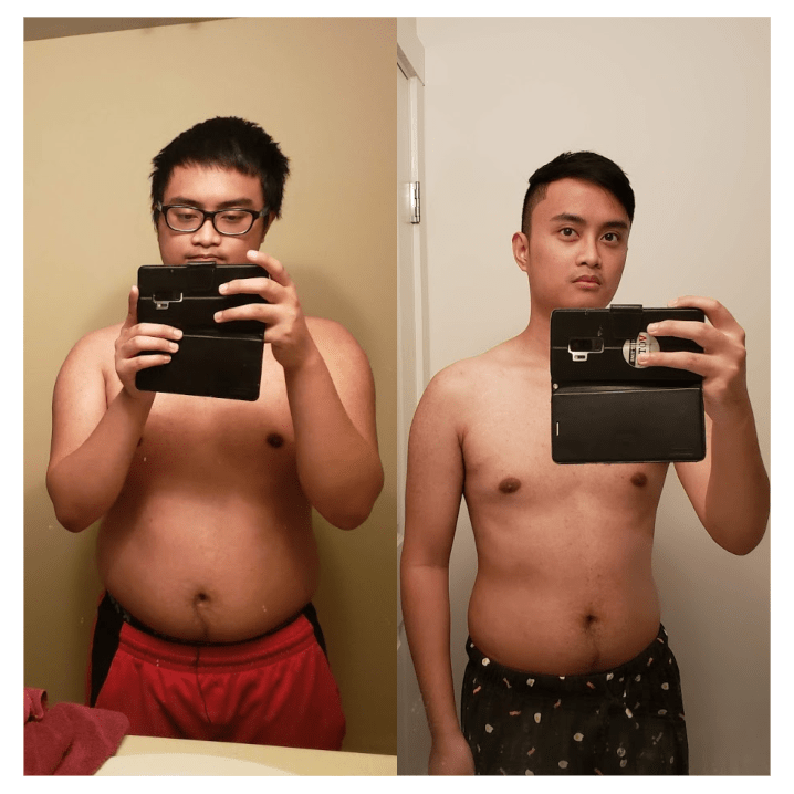 M/21/5'8" [200lbs > 150 lbs = 50 pounds] 12 months I was in denial that