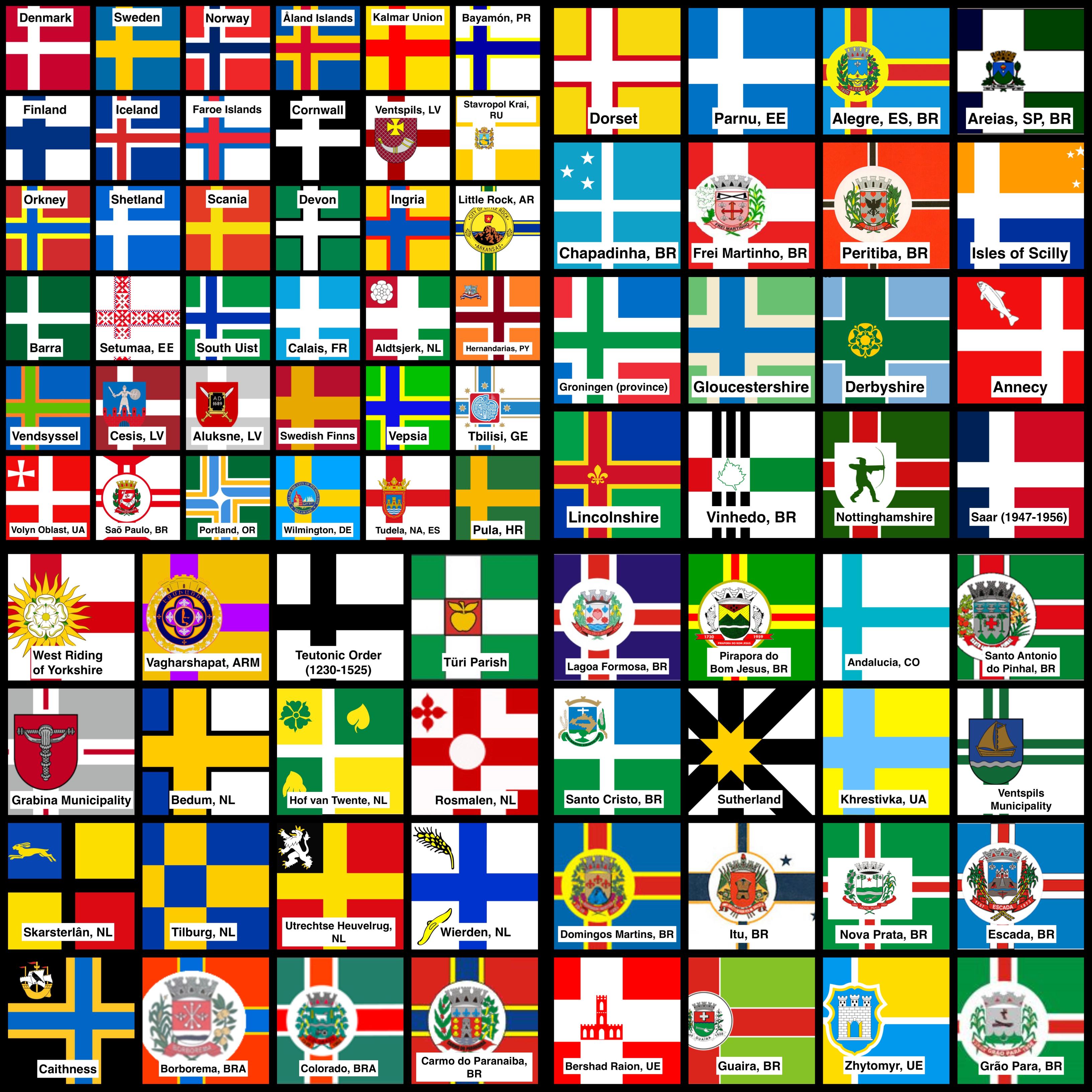 Made a collage of all officially used Nordic cross flags! (historical