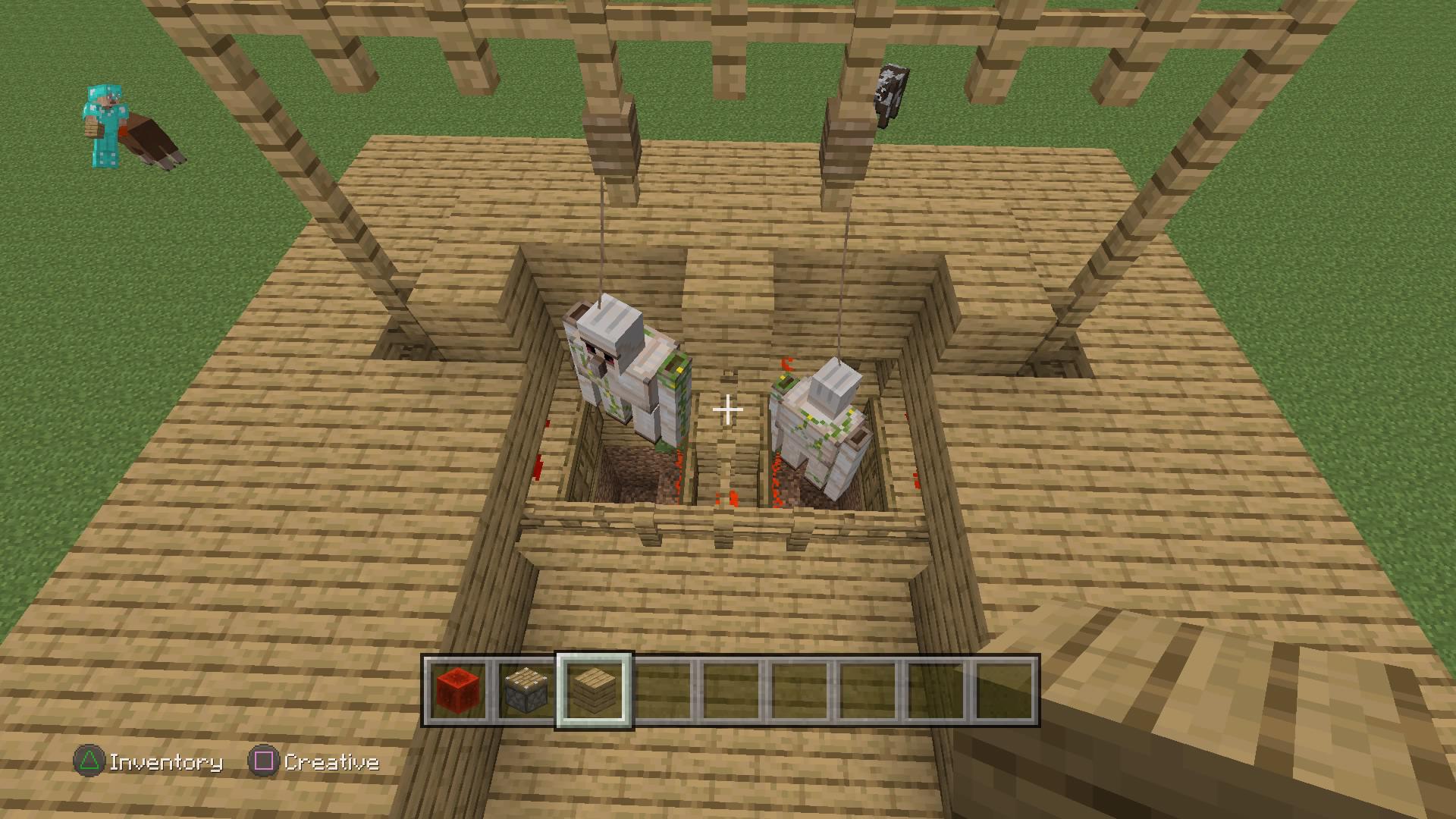 made a redstone iron golem hanging thing r/gaming