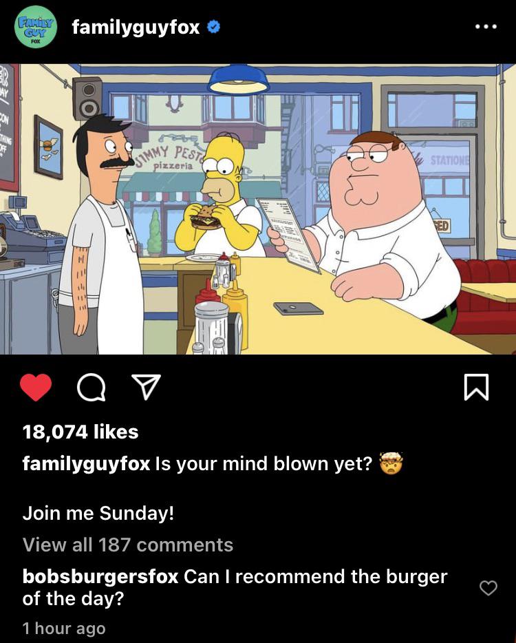 Family Guy/simpsons/Bob’s burgers crossover! r/familyguy