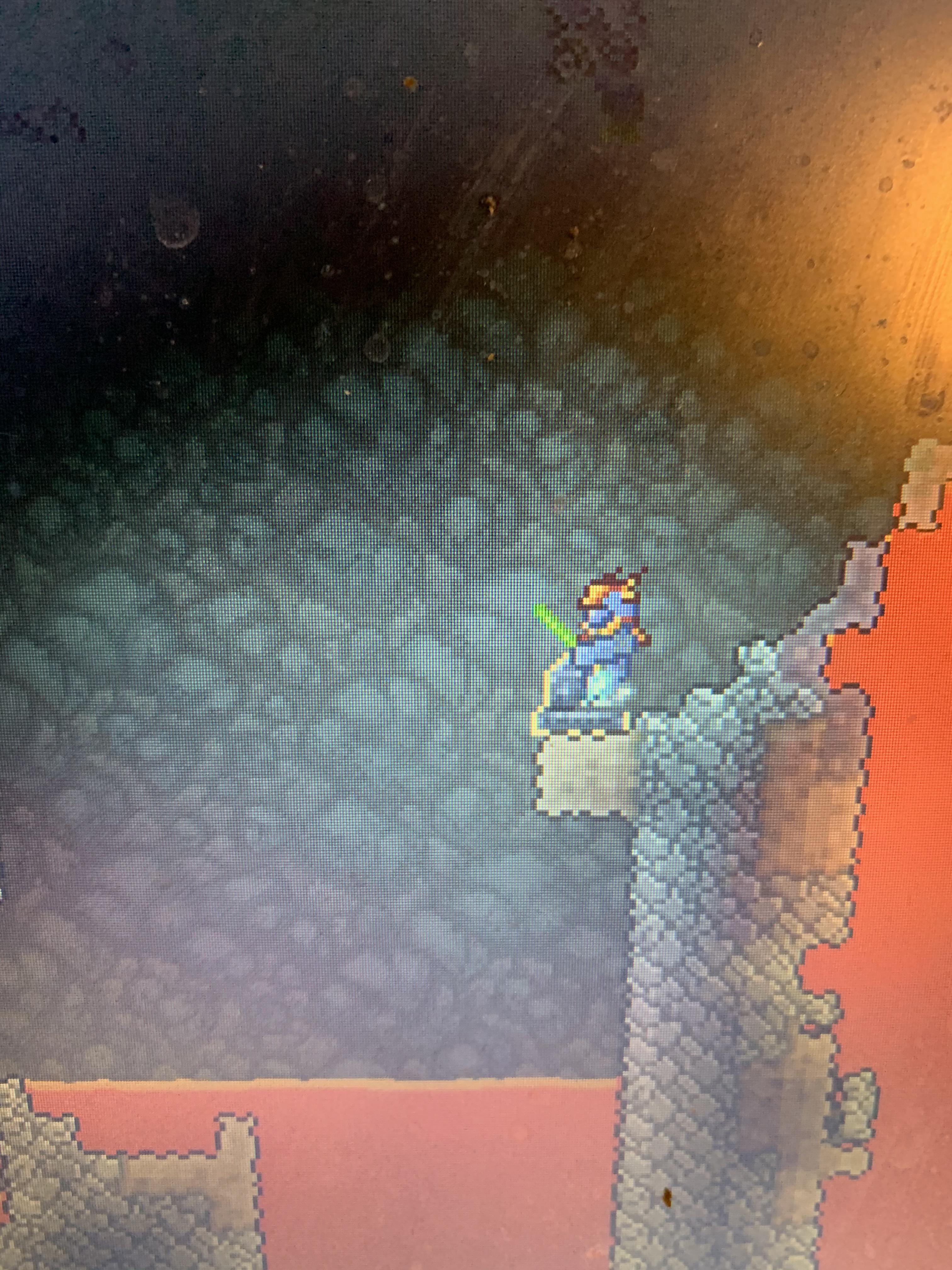 I ran into a giant pool of lava with Lava on both sides my bombs blow