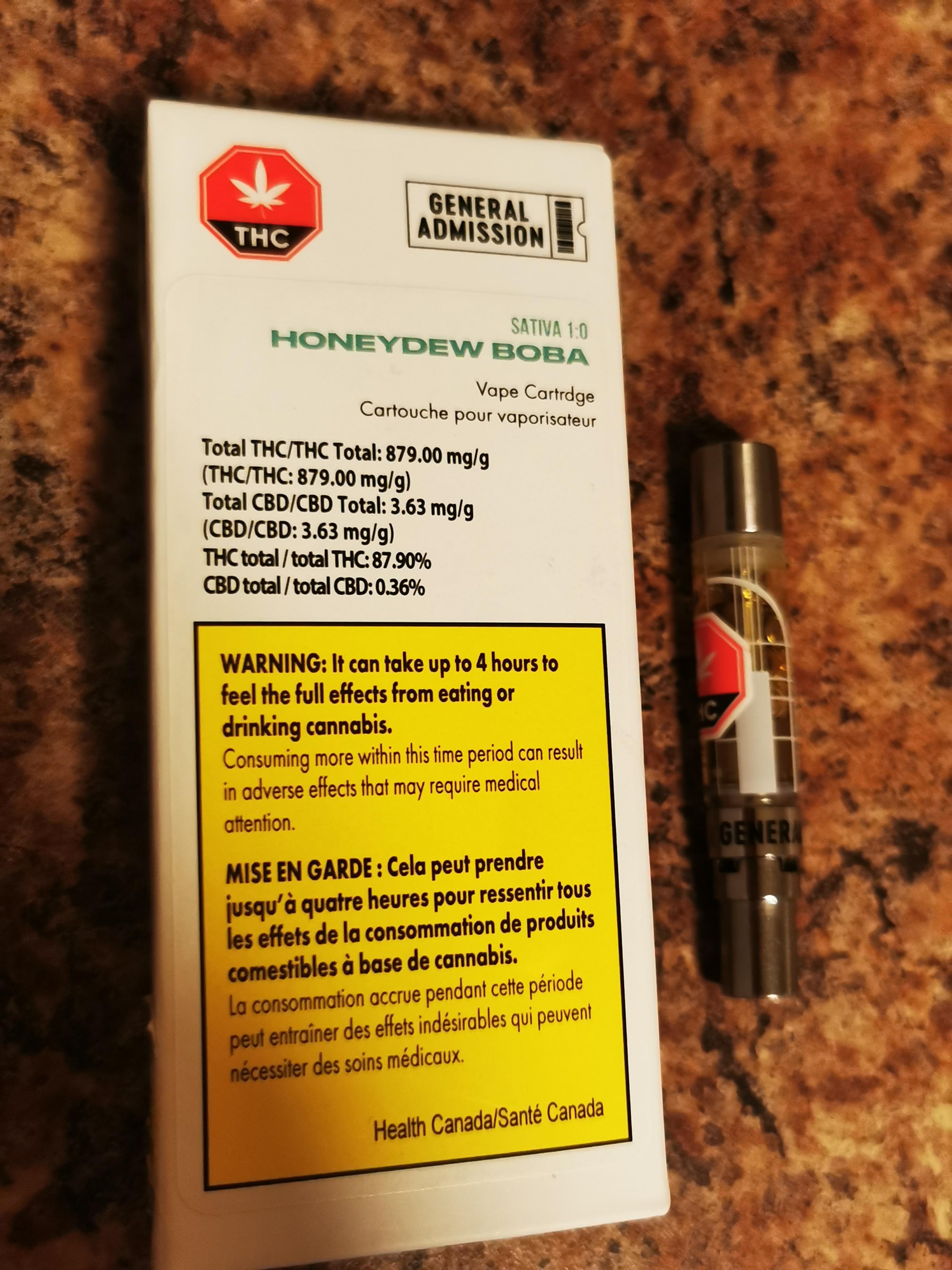 General Admission Honeydew Boba 33 for 0.95g r/TheOCS