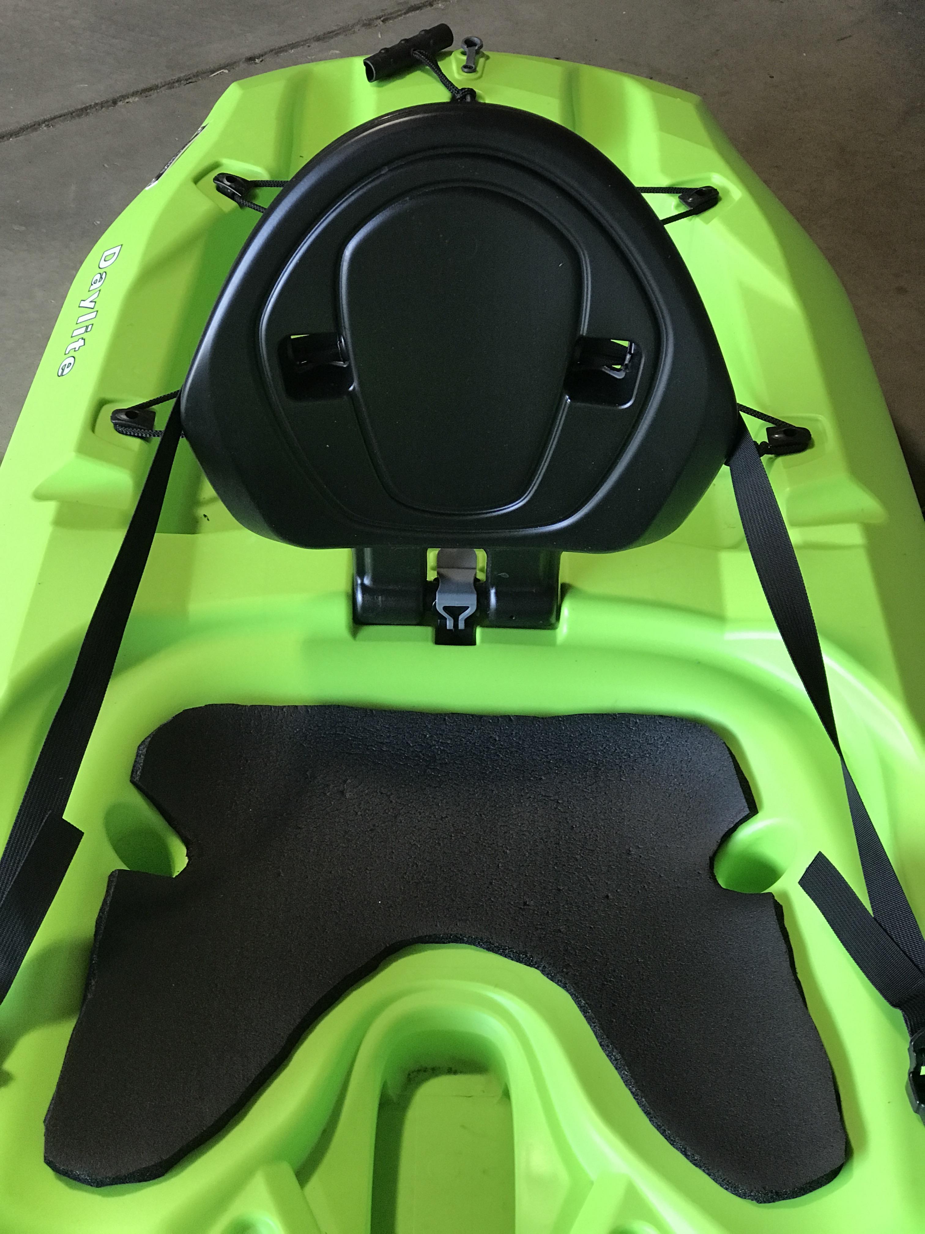 I used a yoga mat to give this cheap kayak a seat cushion. Not perfect