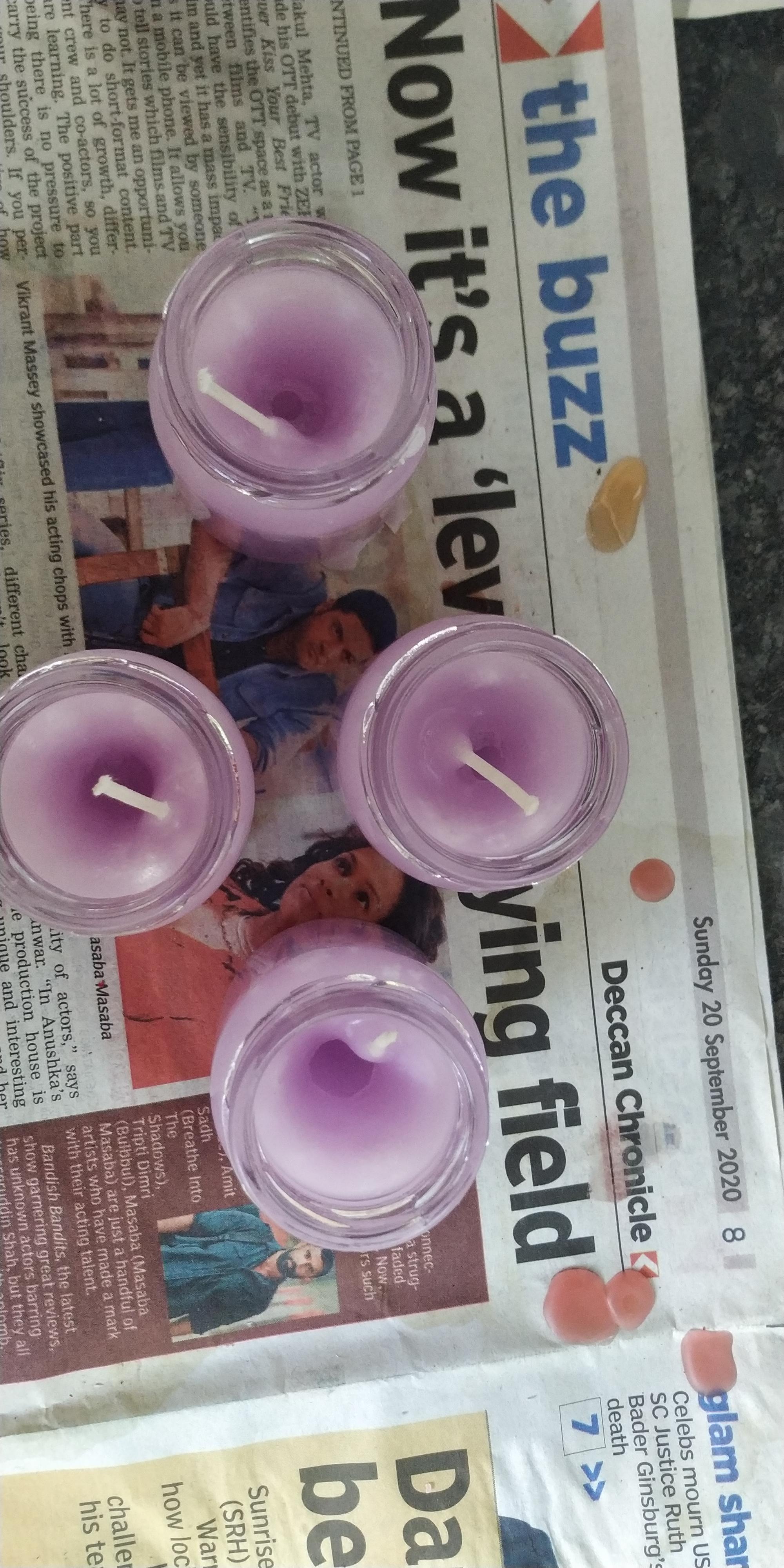 Paraffin wax candles. Can someone help with the sinkholes. I don't have
