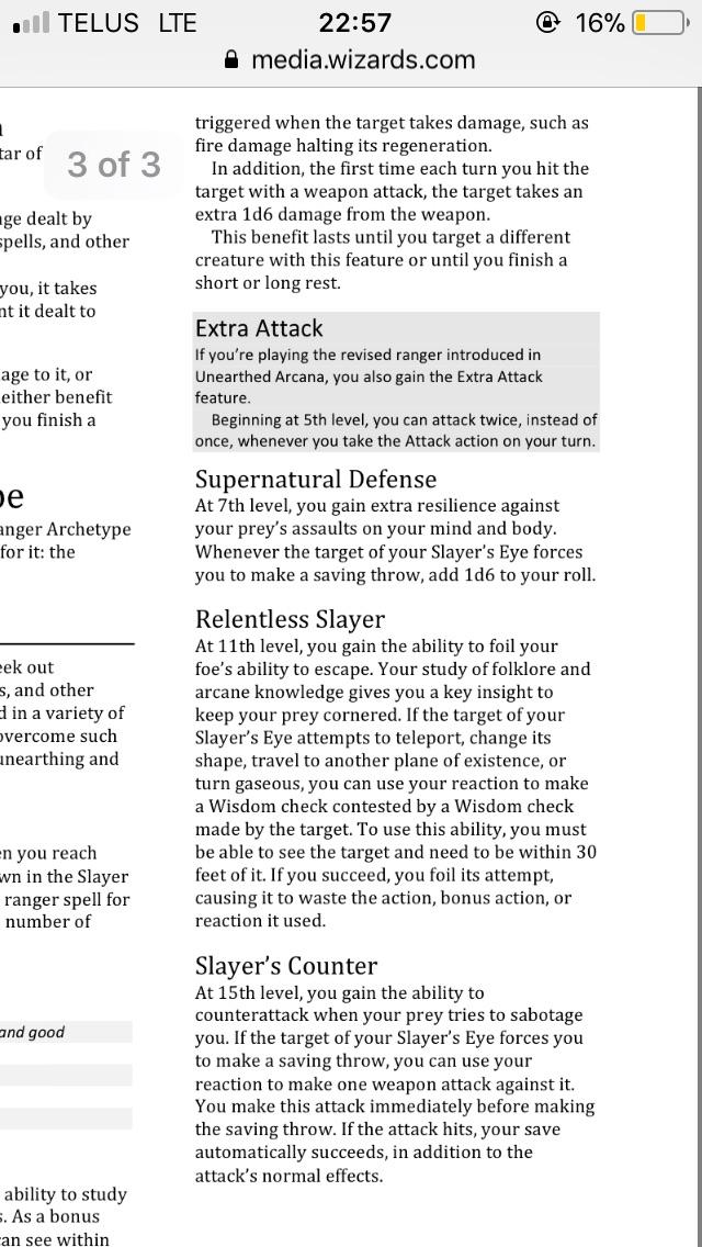 Does a 5e ranger Monster Slayer get an extra attack at 5? This wording