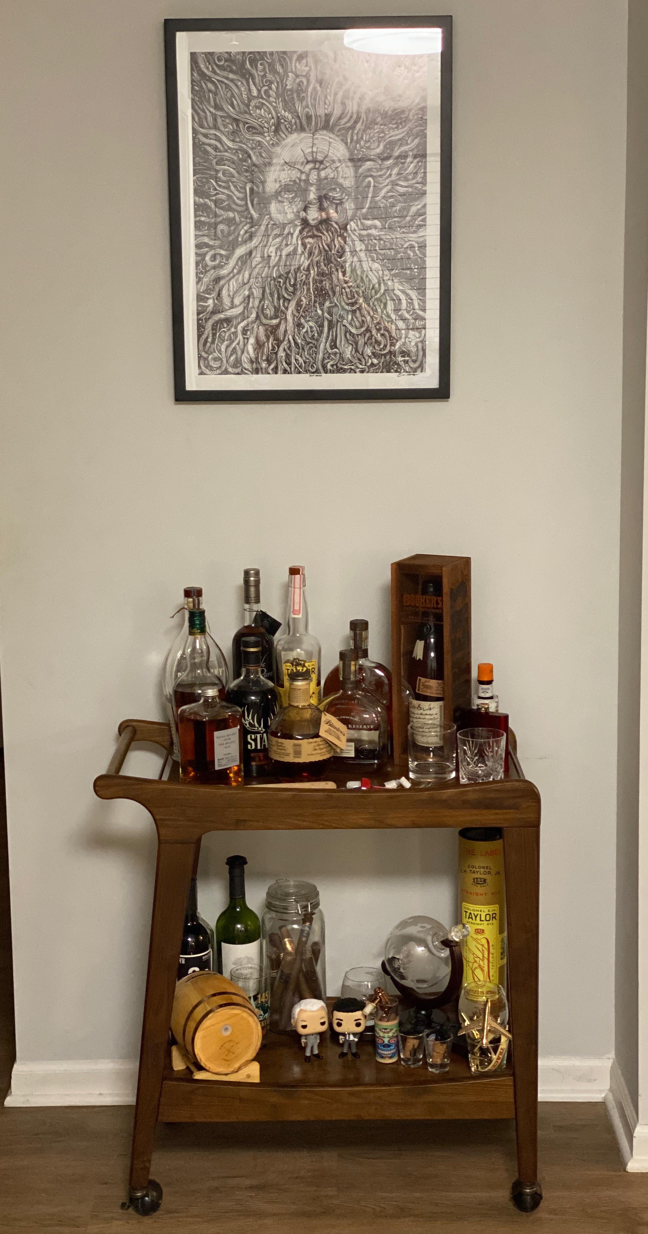 My new bar cart and bourbon setup r/Whiskyporn