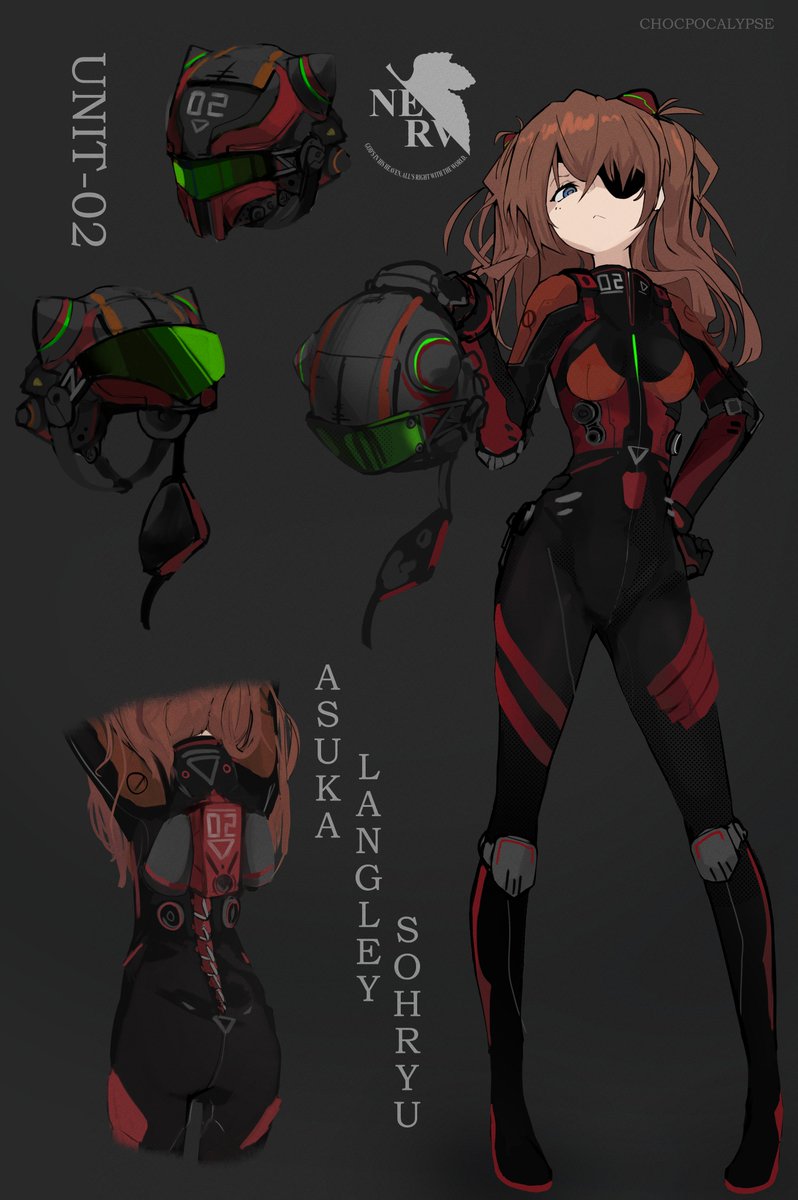 Alternate plugsuit design for Asuka (by Chocpocalypse) r/evangelion
