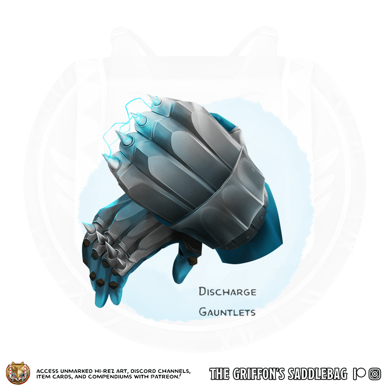 {The Griffon's Saddlebag} Discharge Gauntlets Wondrous item r