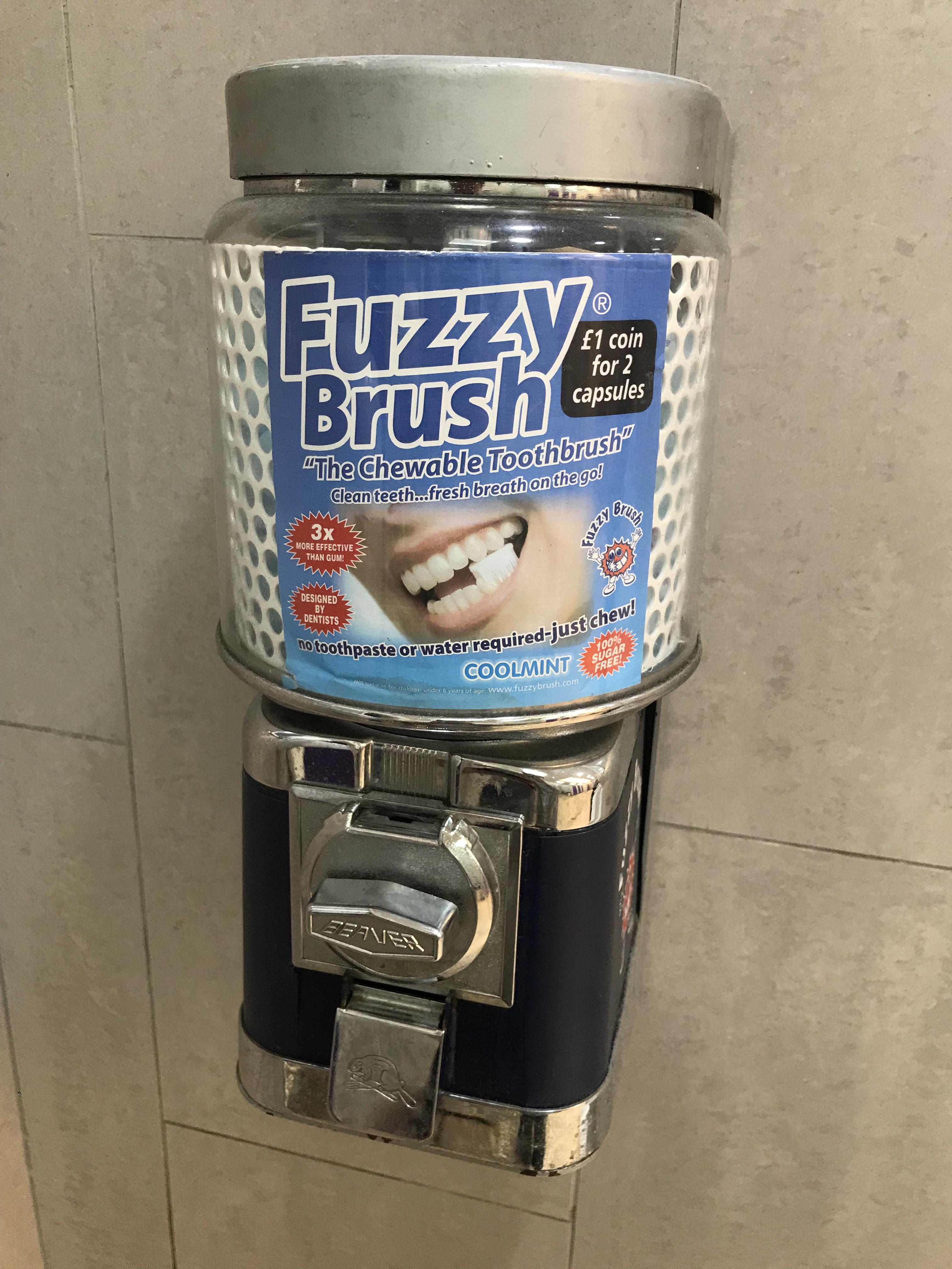 This vending machine sells chewable toothbrushes r/mildlyinteresting