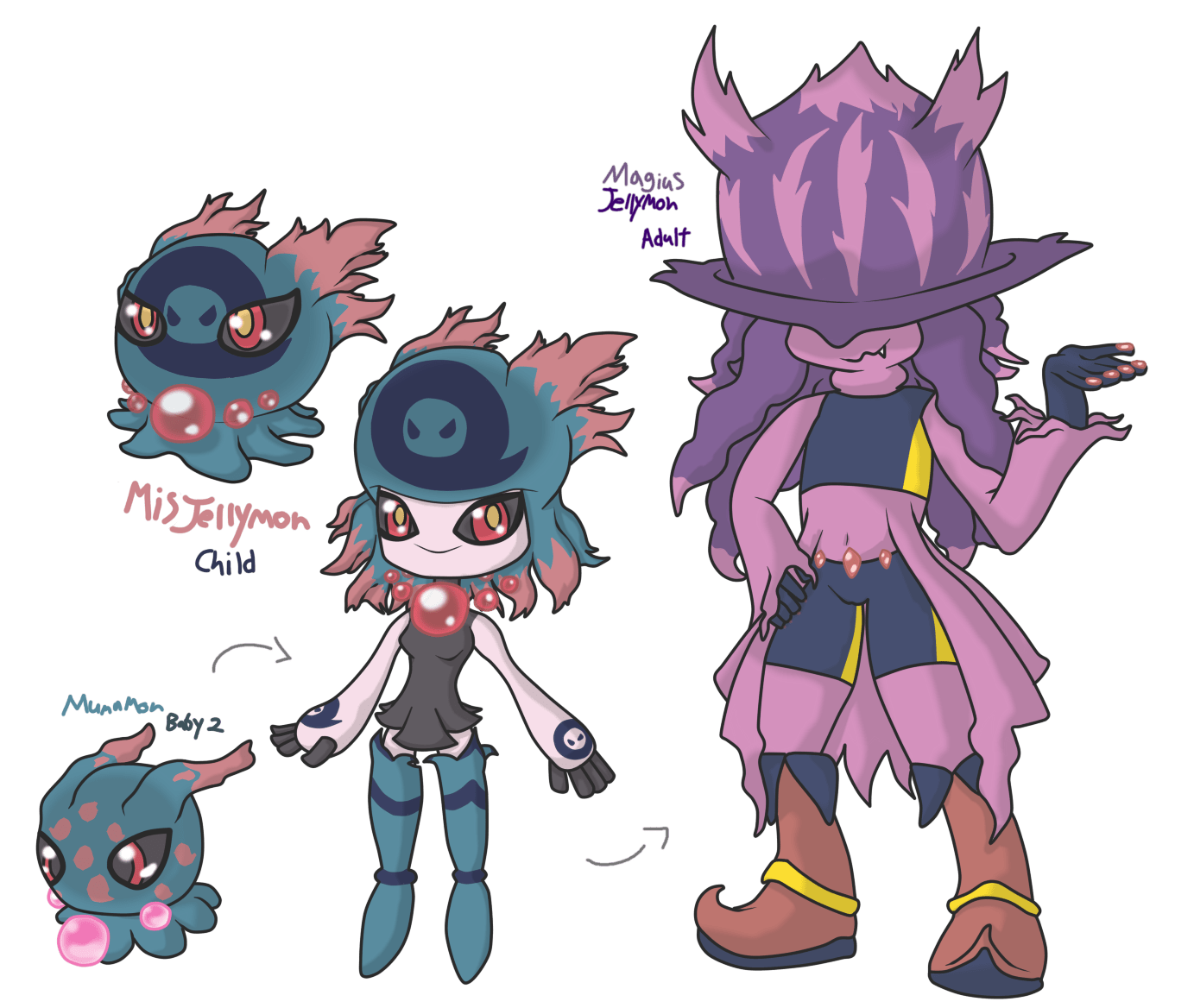 Jellymon & Misdreavus pokemon Fusion fanart r/digimon
