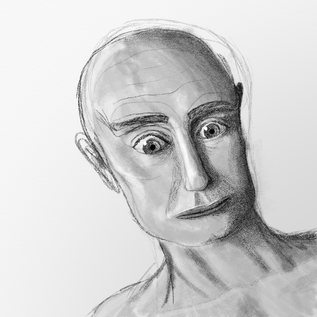 Drawn without reference on tablet. Why does it look like putin 😭 r