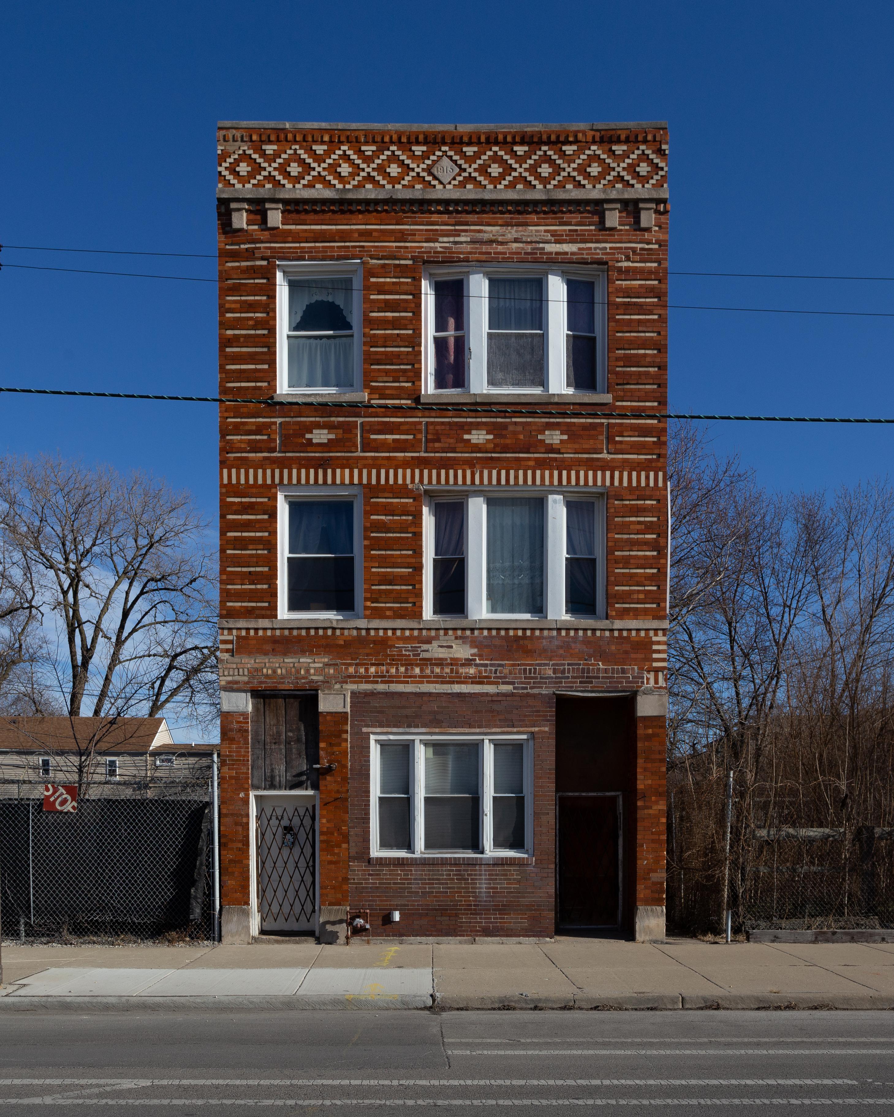 A glazed brick building in BackoftheYards. Built in 1915