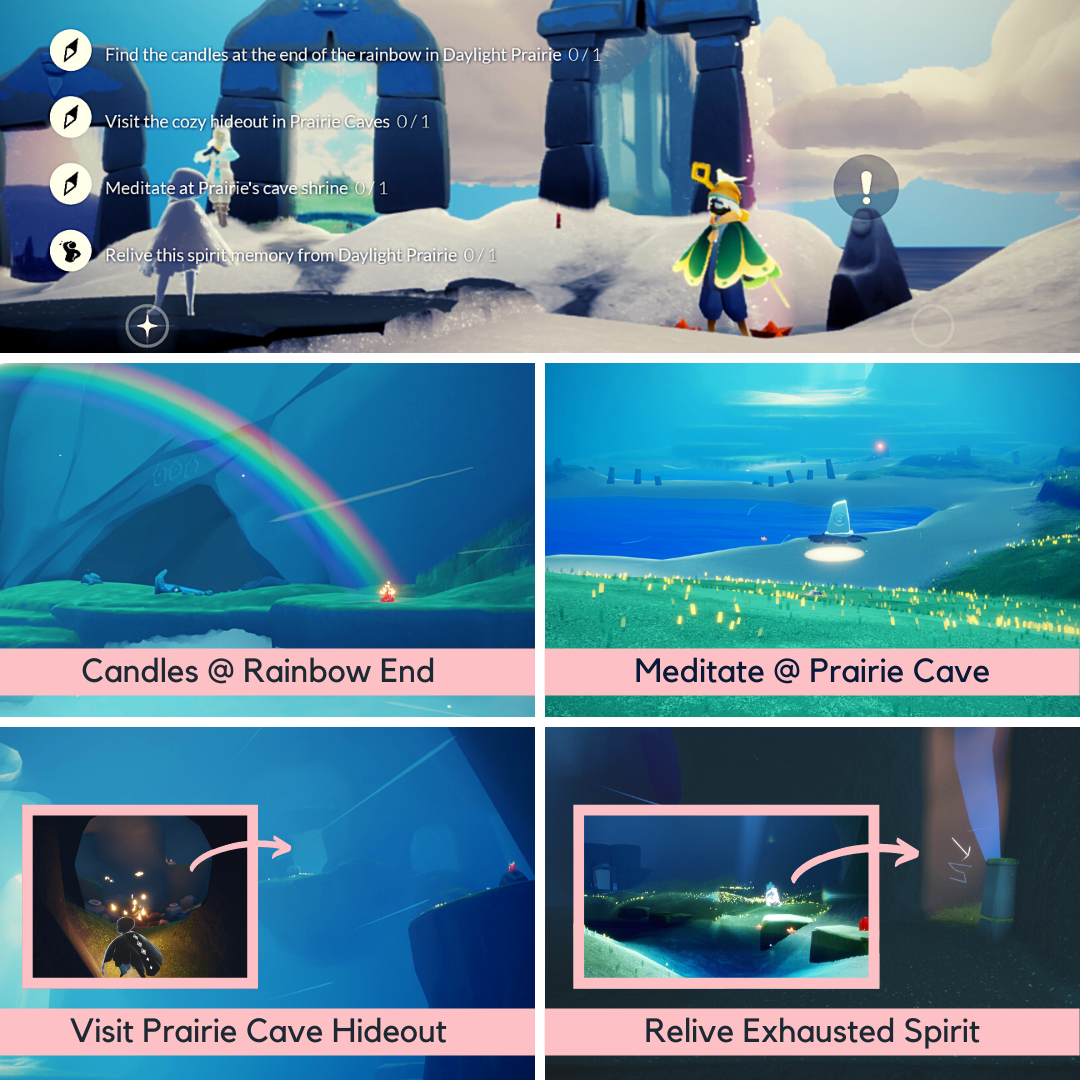 20th Nov Daily Quests (DP) 🦋 Find Candles Rainbow End Right of