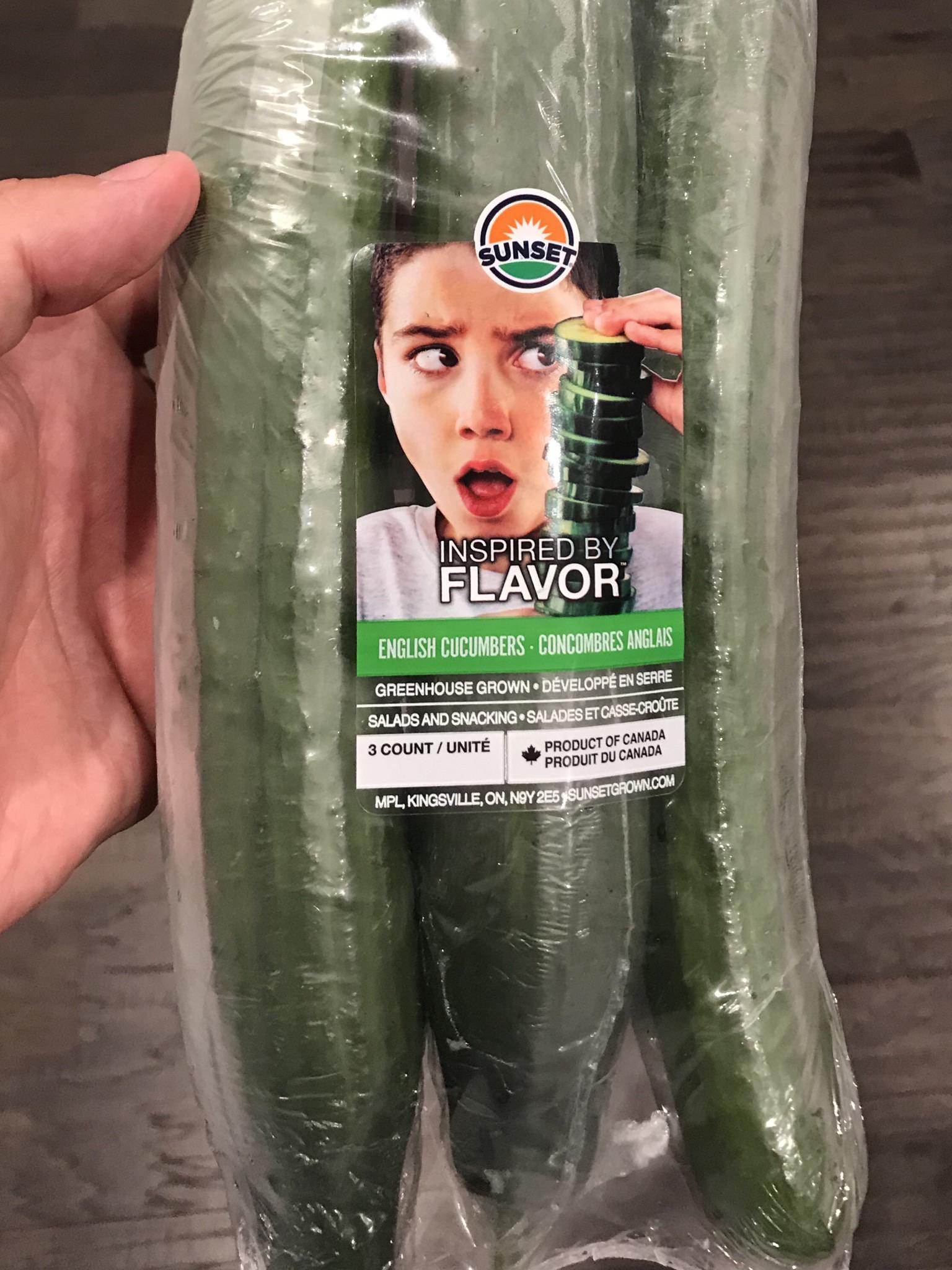 The girl on the label on these cucumbers I bought at Costco looks she’s