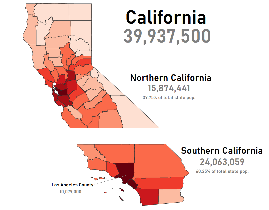 California split into two regions r/MapPorn