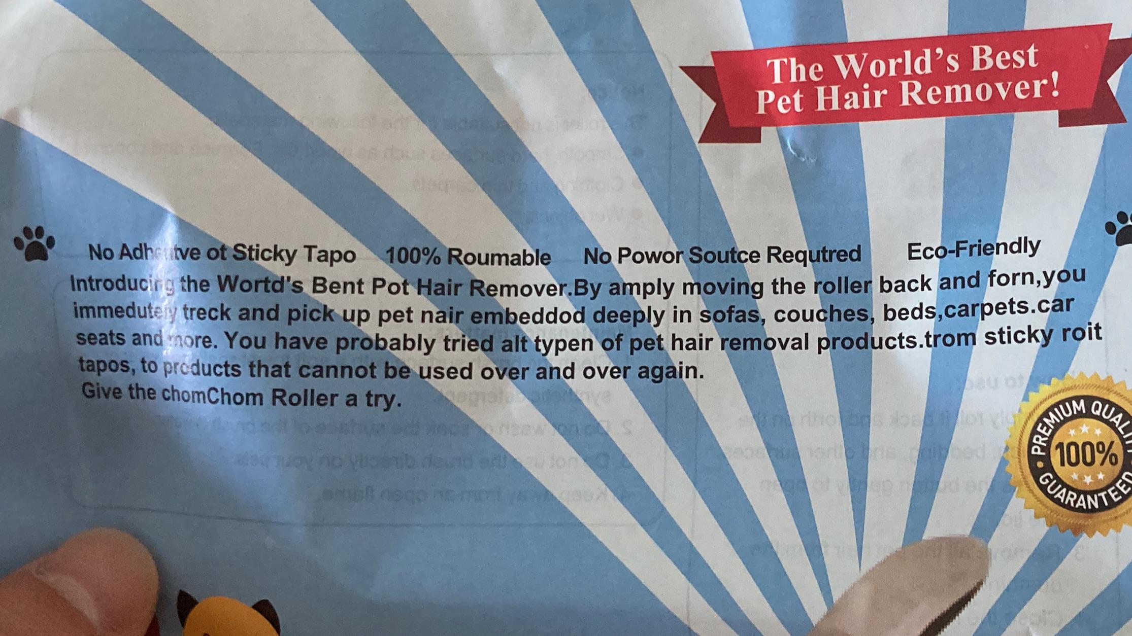 The world’s best pet hair remover! r/engrish