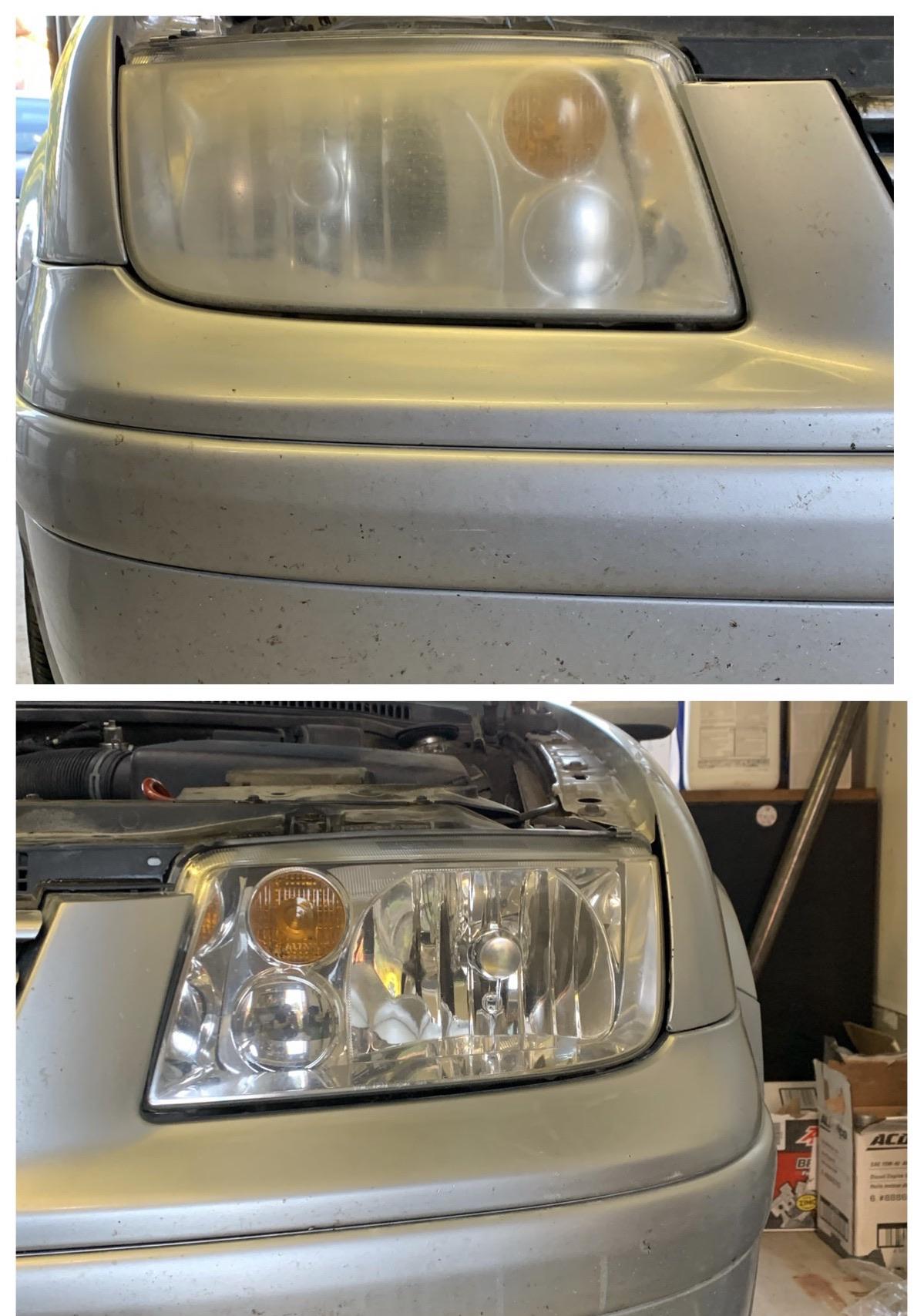 Before and After of my headlight restoration r/oddlysatisfying