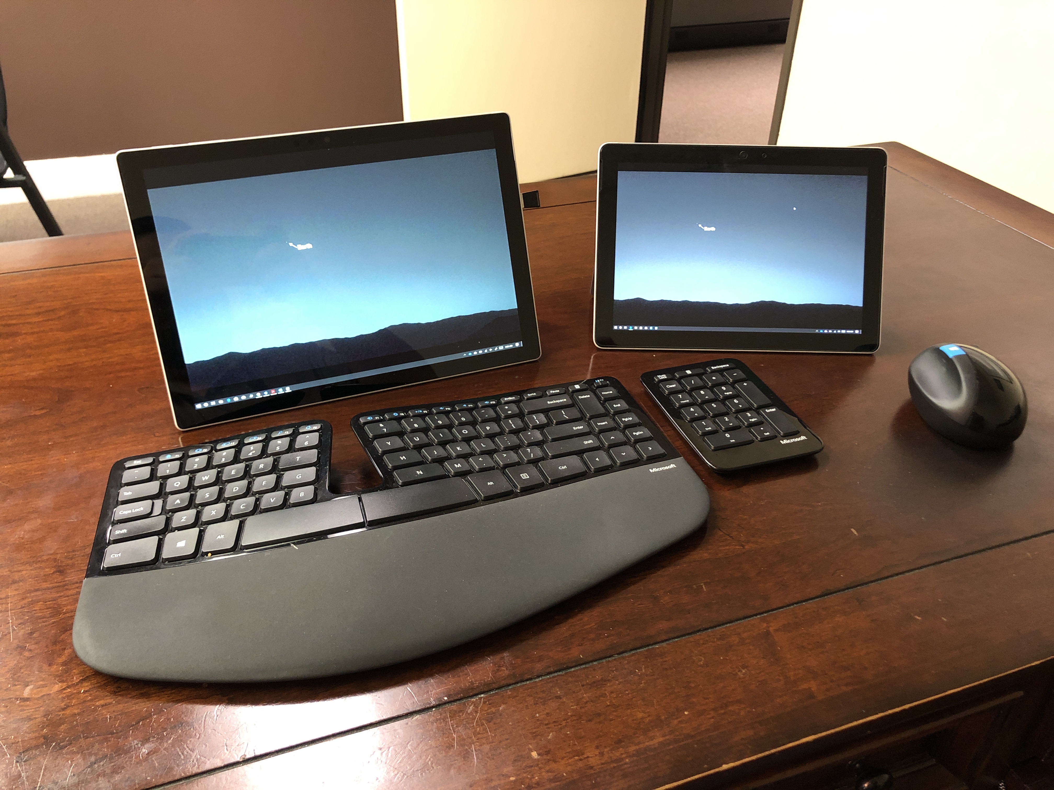 My work desk now in Surface mode. (Pro 6 and Go) r/Surface